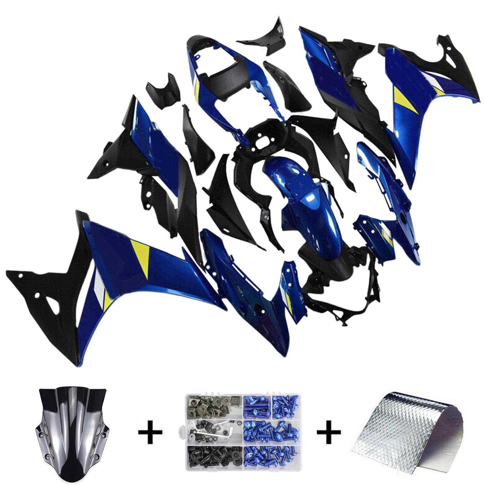 Amotopart 2017-2020 GSX250R Suzuki Blue with Yellow Accents Fairing Kit