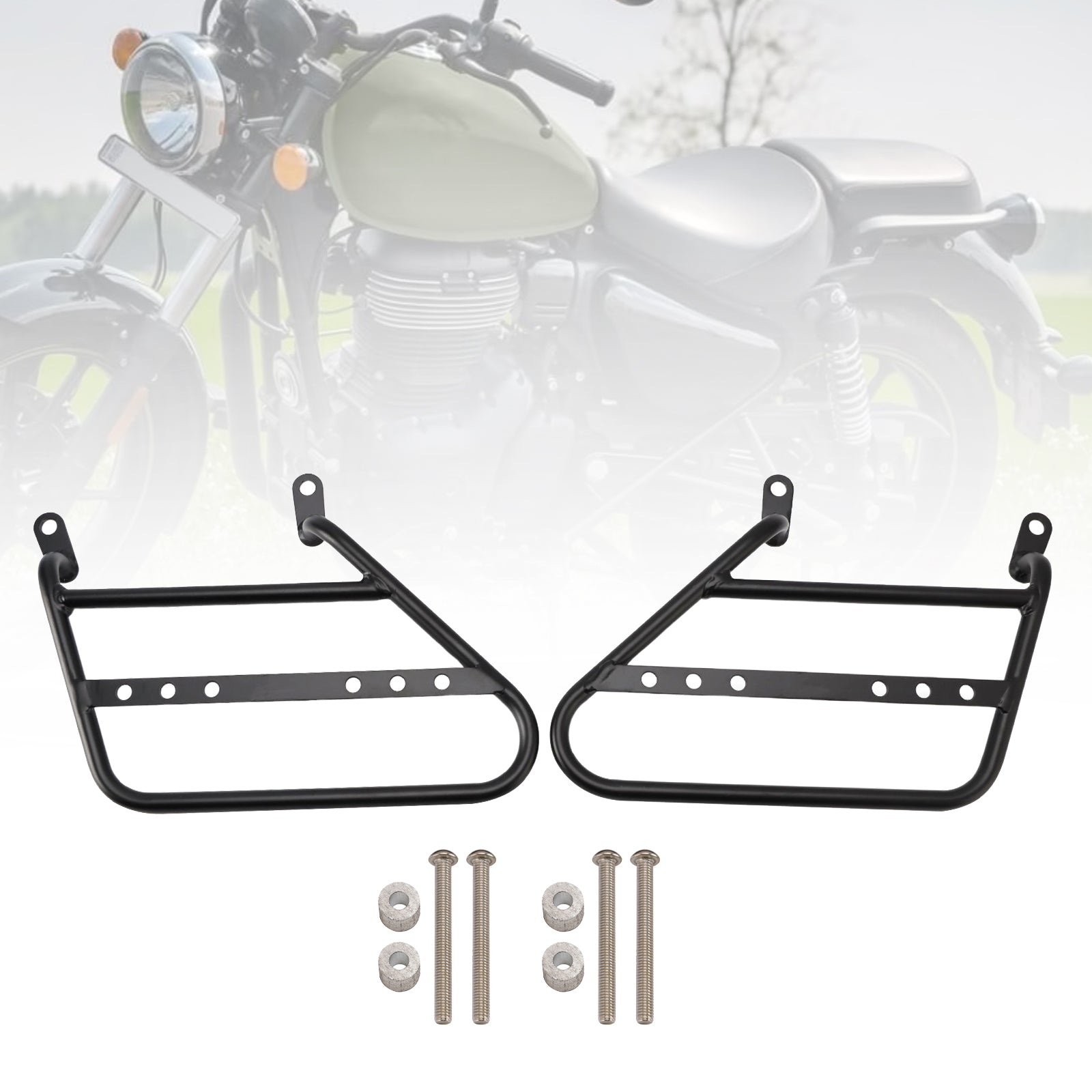 21-24 Meteor 350 Side Bag Racks Saddlebag Mounting Bracket Black Right