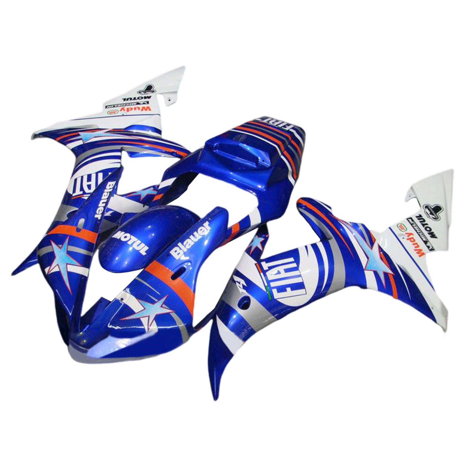 Amotopart 2002-2003 Yamaha YZF R1 White Blue Fairing Kit