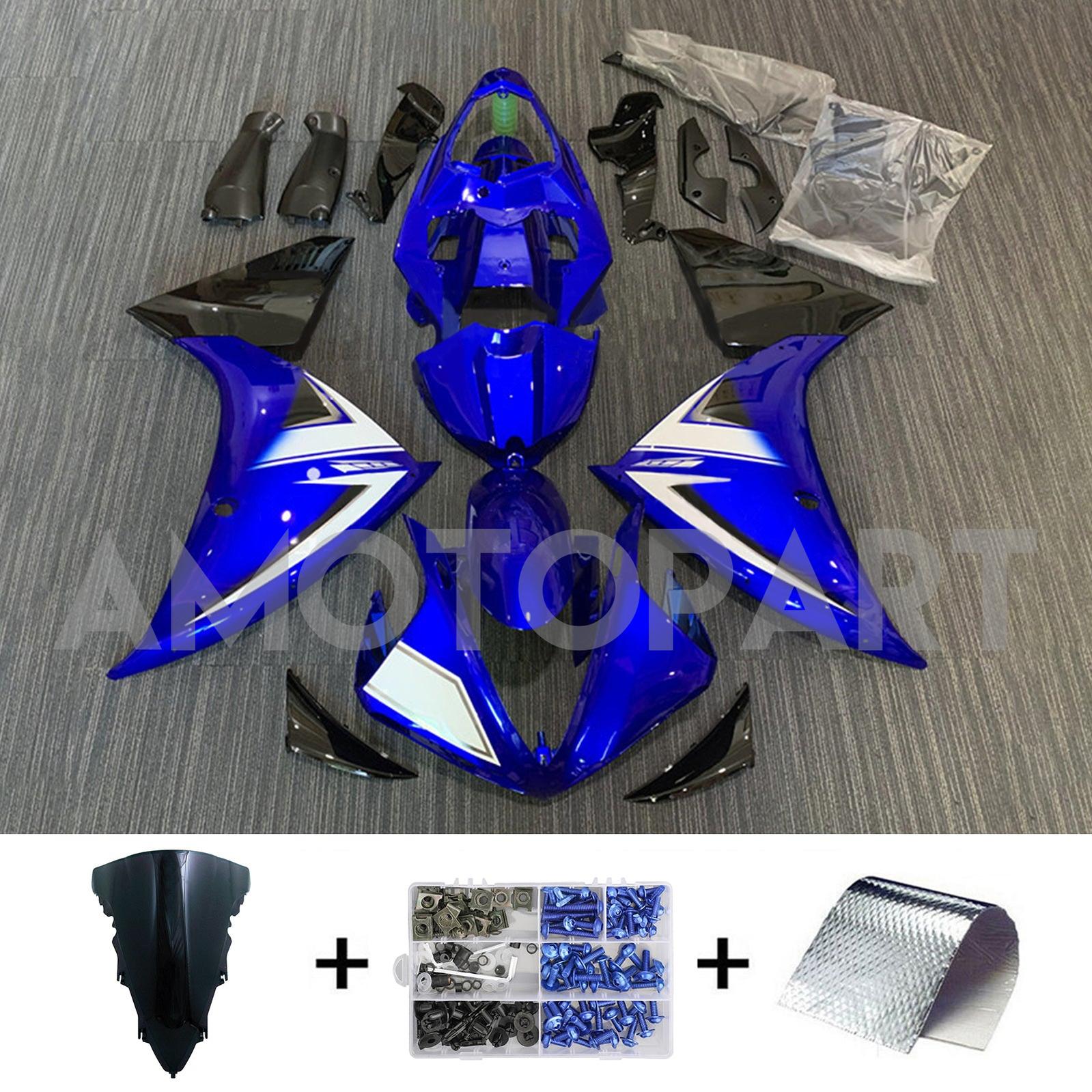 Amotopart 2012-2014 Yamaha YZF 1000 R1 Blue Black Fairing Kit