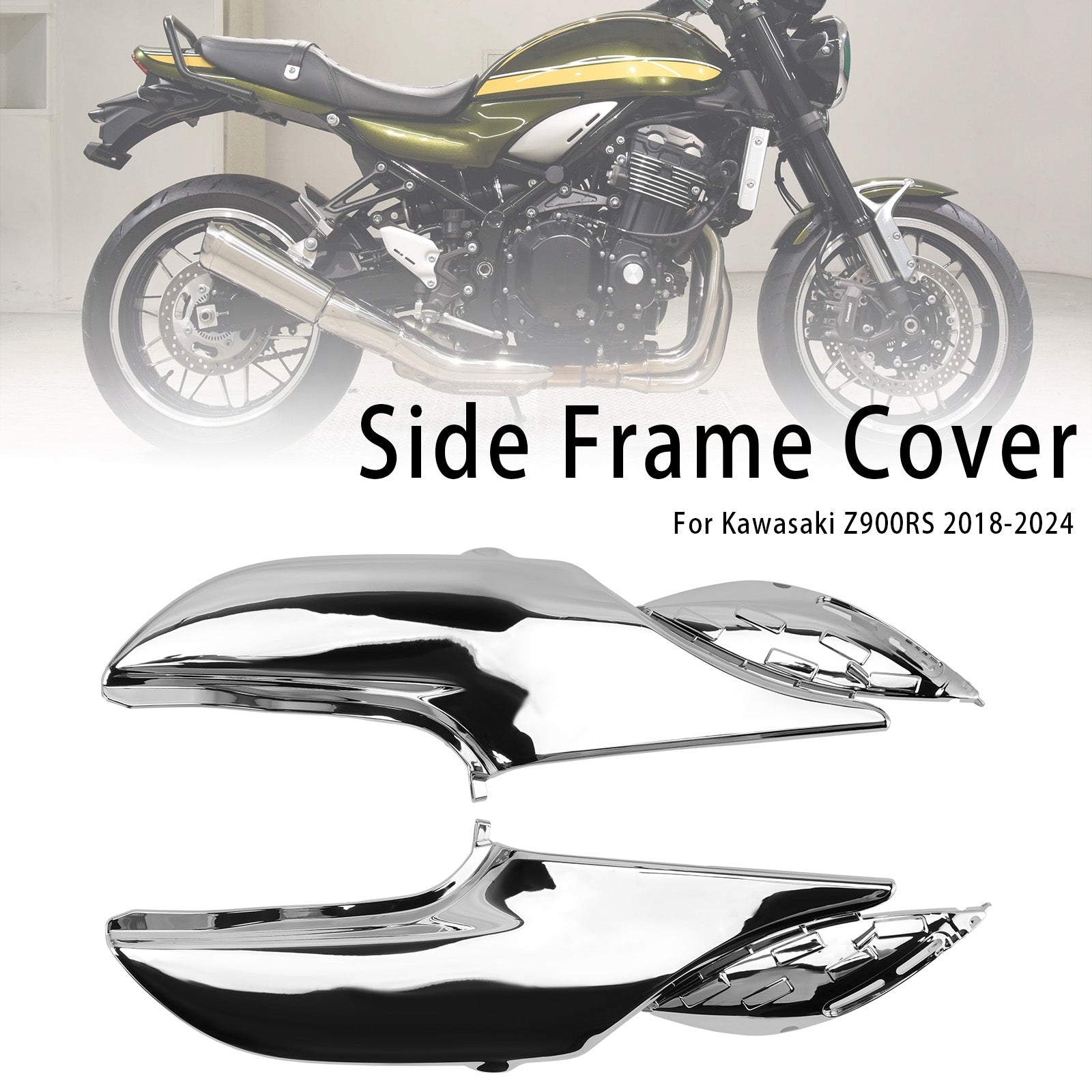 2018-2024 Kawasaki Z900RS Chrome Side Frame Panel Protector Fairings Cover