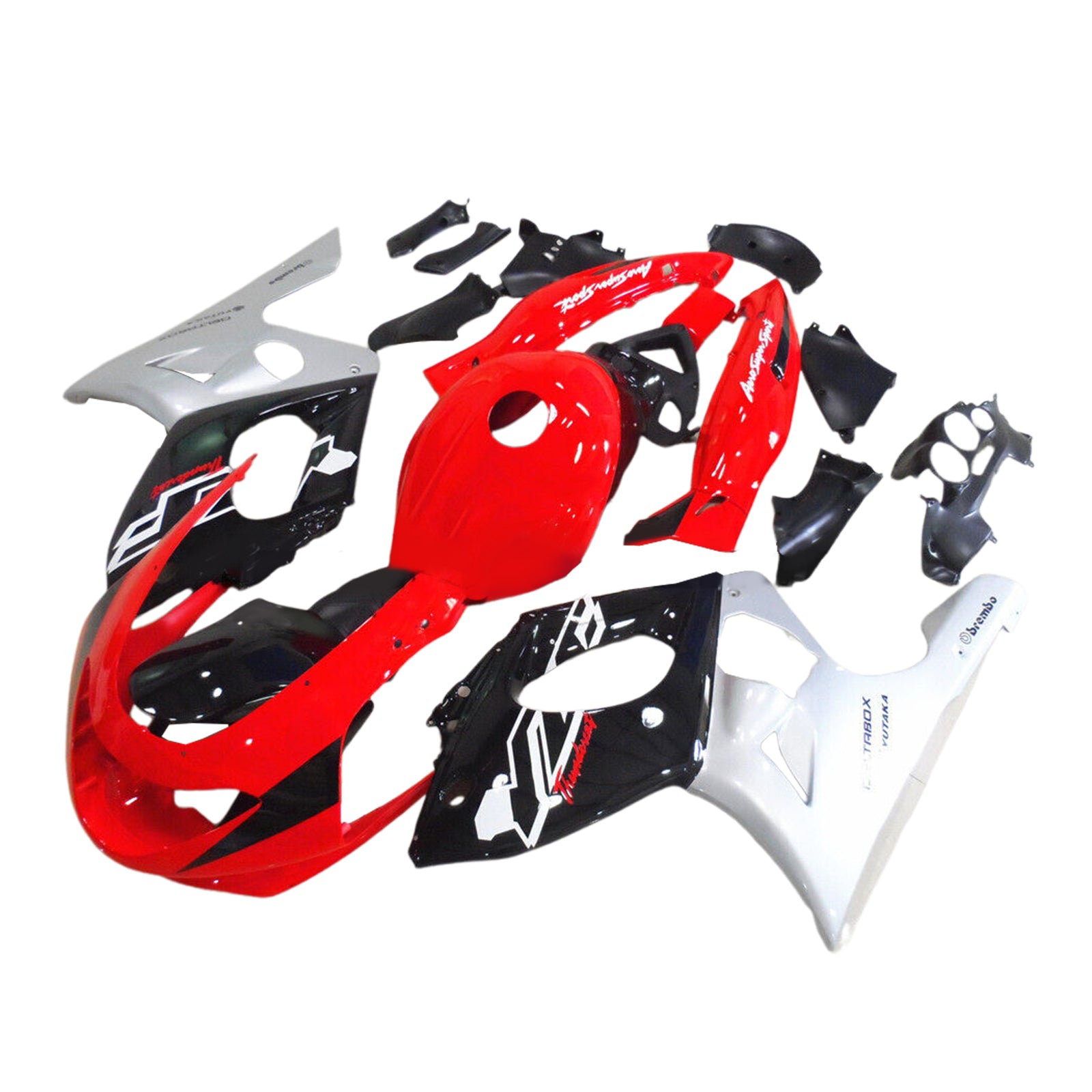 Amotopart 1996-2007 Yamaha YZF 600R Thundercat Red Black White Silver Fairing Kit