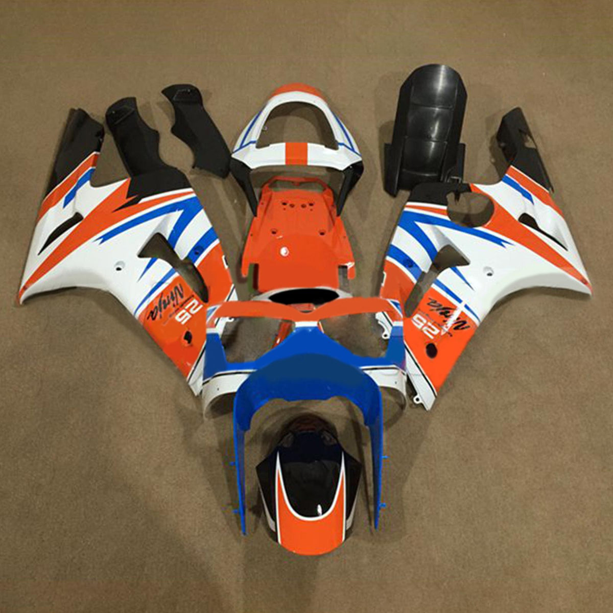 Amotopart 2003-2004 ZX6R 636 Kawasaki Orange&Blue Fairing Kit