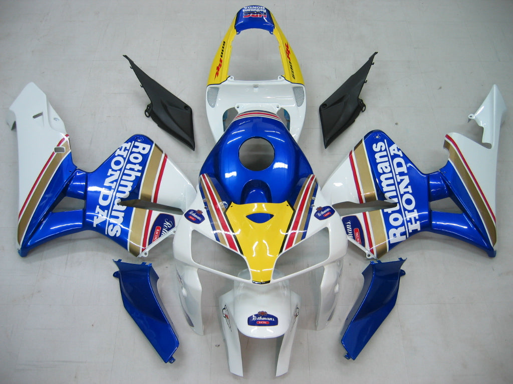 Amotopart 2005-2006 Honda CBR600RR Kit de carenado amarillo y azul Style2