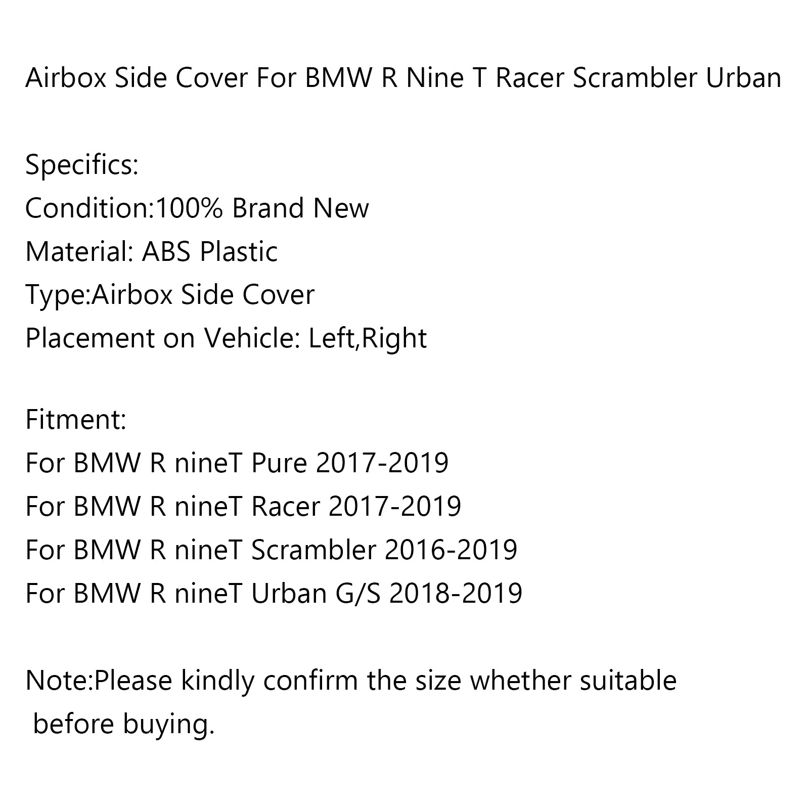 Protezione della copertura del telaio dell'airbox per BMW R Nine T Racer Scrambler Urban 2016-2019