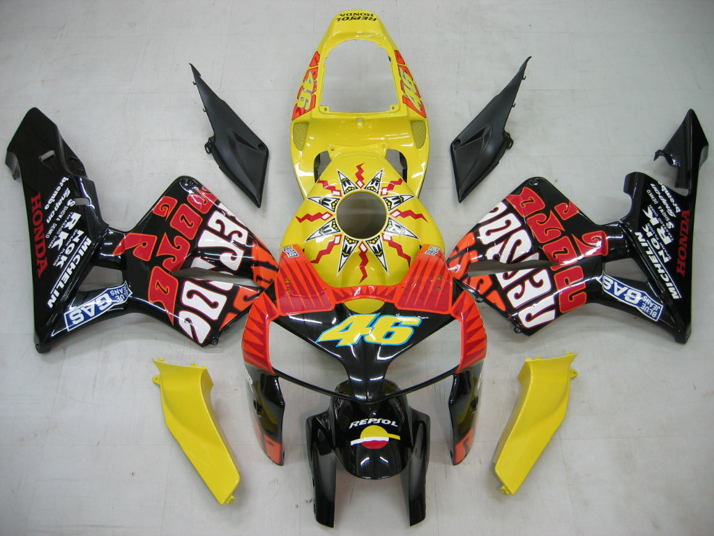 Amotopart 2005-2006 Honda CBR600RR Kit de carenado rojo amarillo