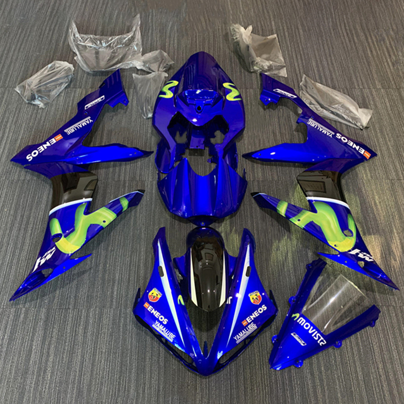 Amotopart 2004-2006 YZF 1000 R1 Yamaha Blue&Green Fairing Kit