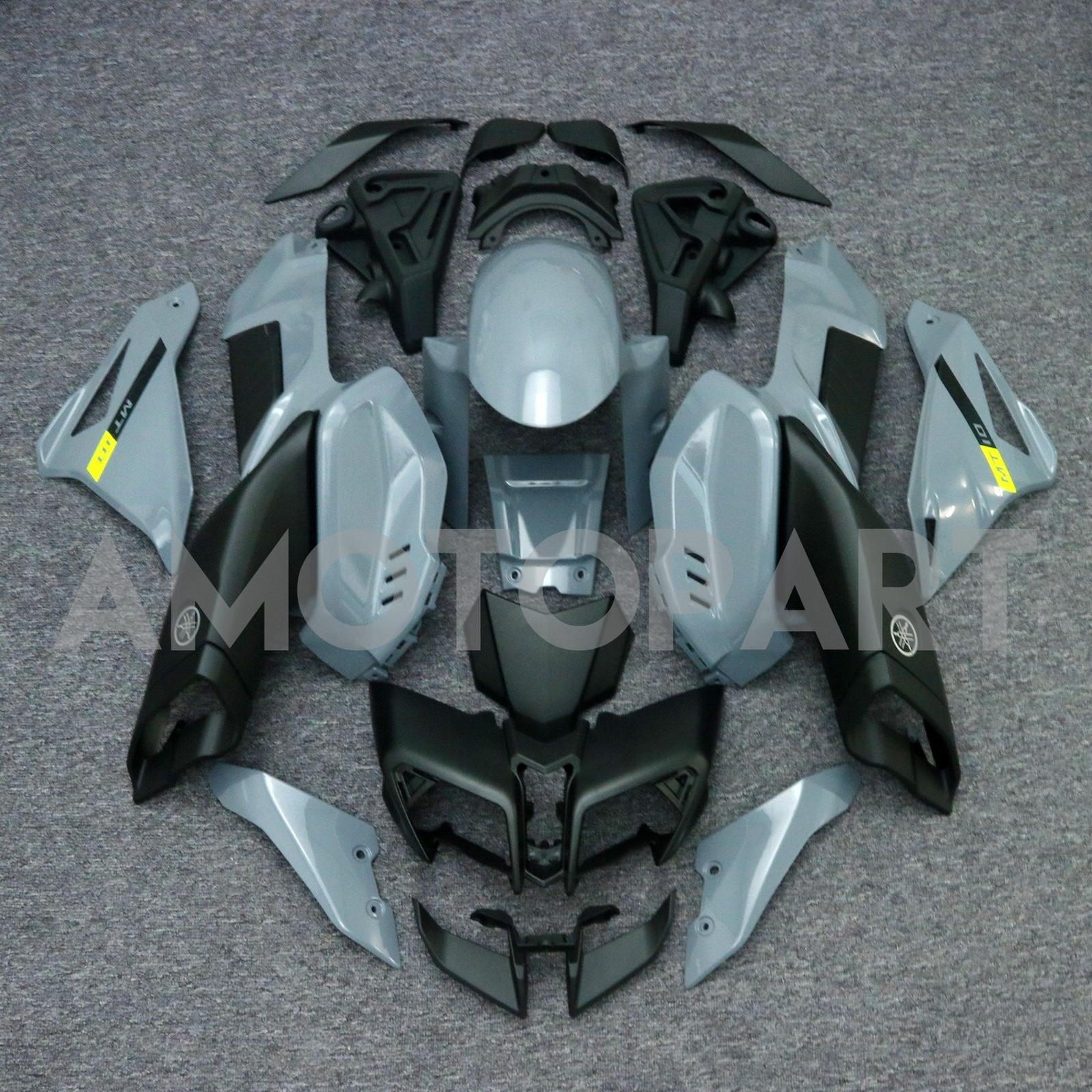 Amotopart 2016-2020 Yamaha MT-10 Gray Black Fairing Kit
