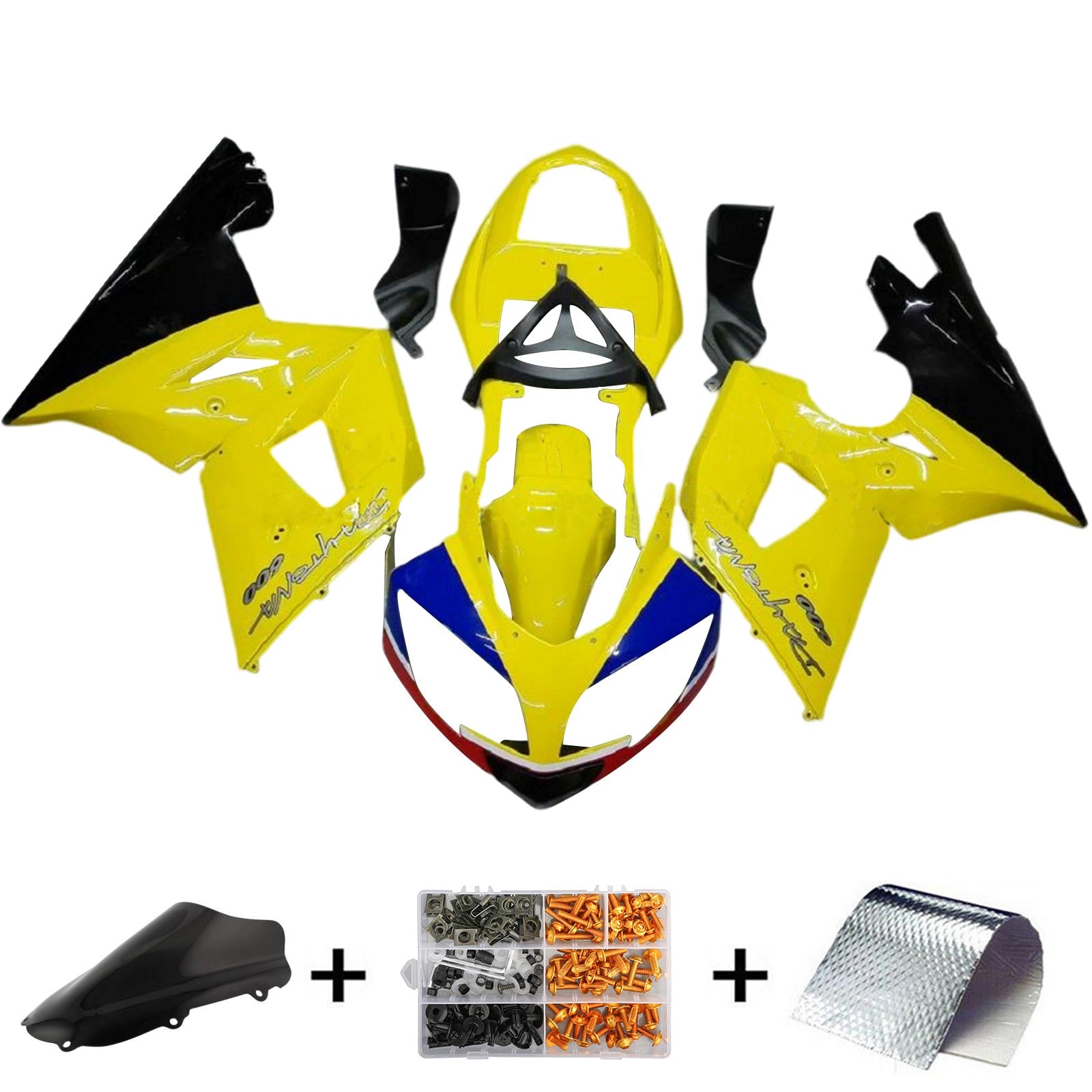 Amotopart 2002-2005 Triumph Daytona 600 650 Yellow&Black Fairing Kit