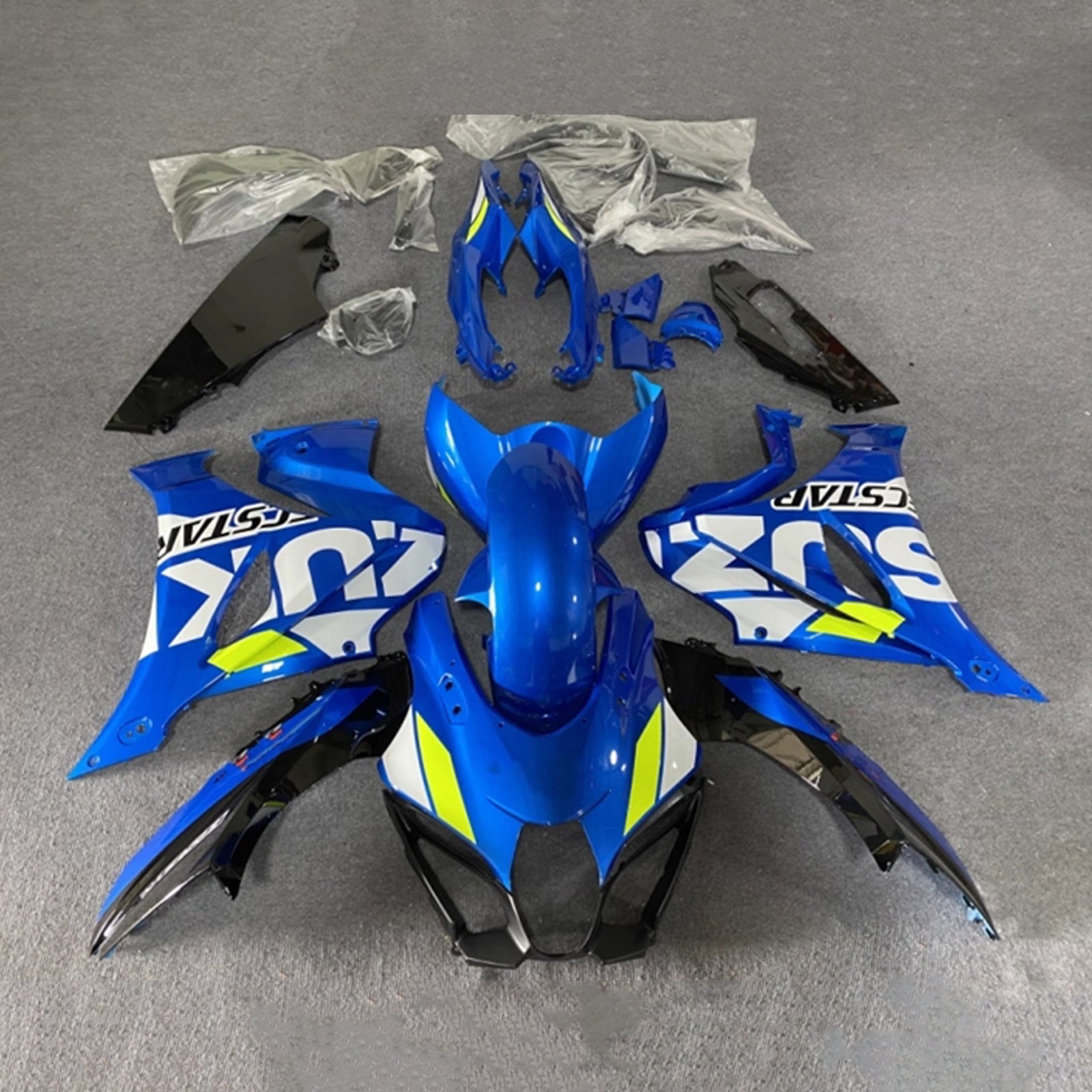 Zestaw owiewek Amotopart 2017-2025 Suzuki GSXR1000 niebiesko-biało-czarny
