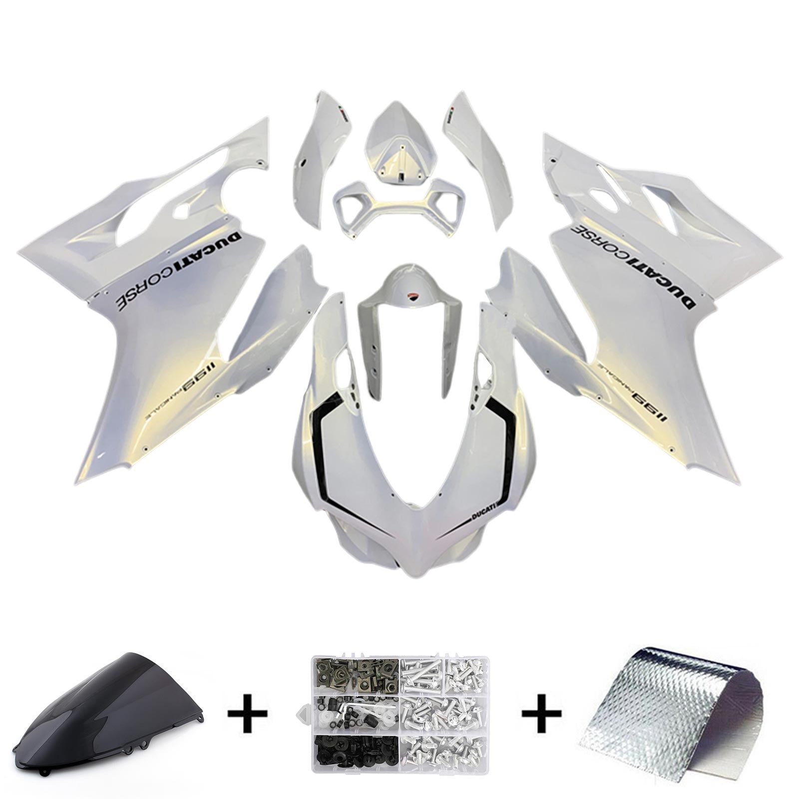 Amotopart 2012-2015 Ducati 1199 899 Pearl White Fairing Kit