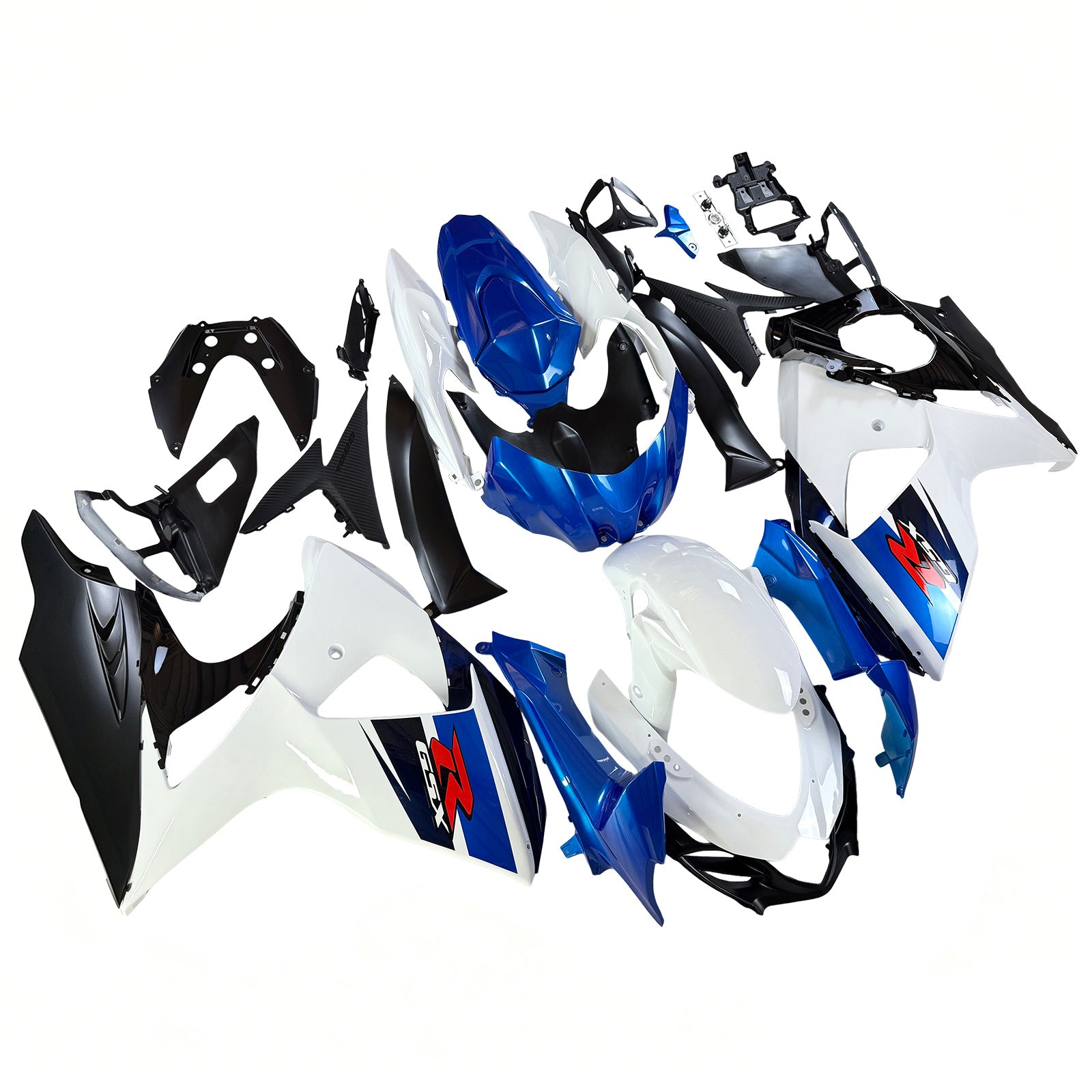 Amotopart 2009-2016 Suzuki GSXR1000 Kit de carenado blanco azul