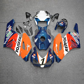 Amotopart 2004-2005 Honda CBR1000RR Repjol Orange&Blue Fairing Kit