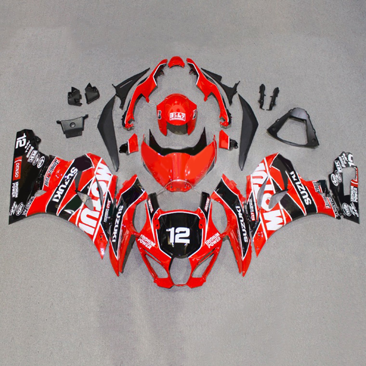 Amotopart 2017-2024 K17 GSXR1000 Suzuki Black&Red Style5 Fairing Kit