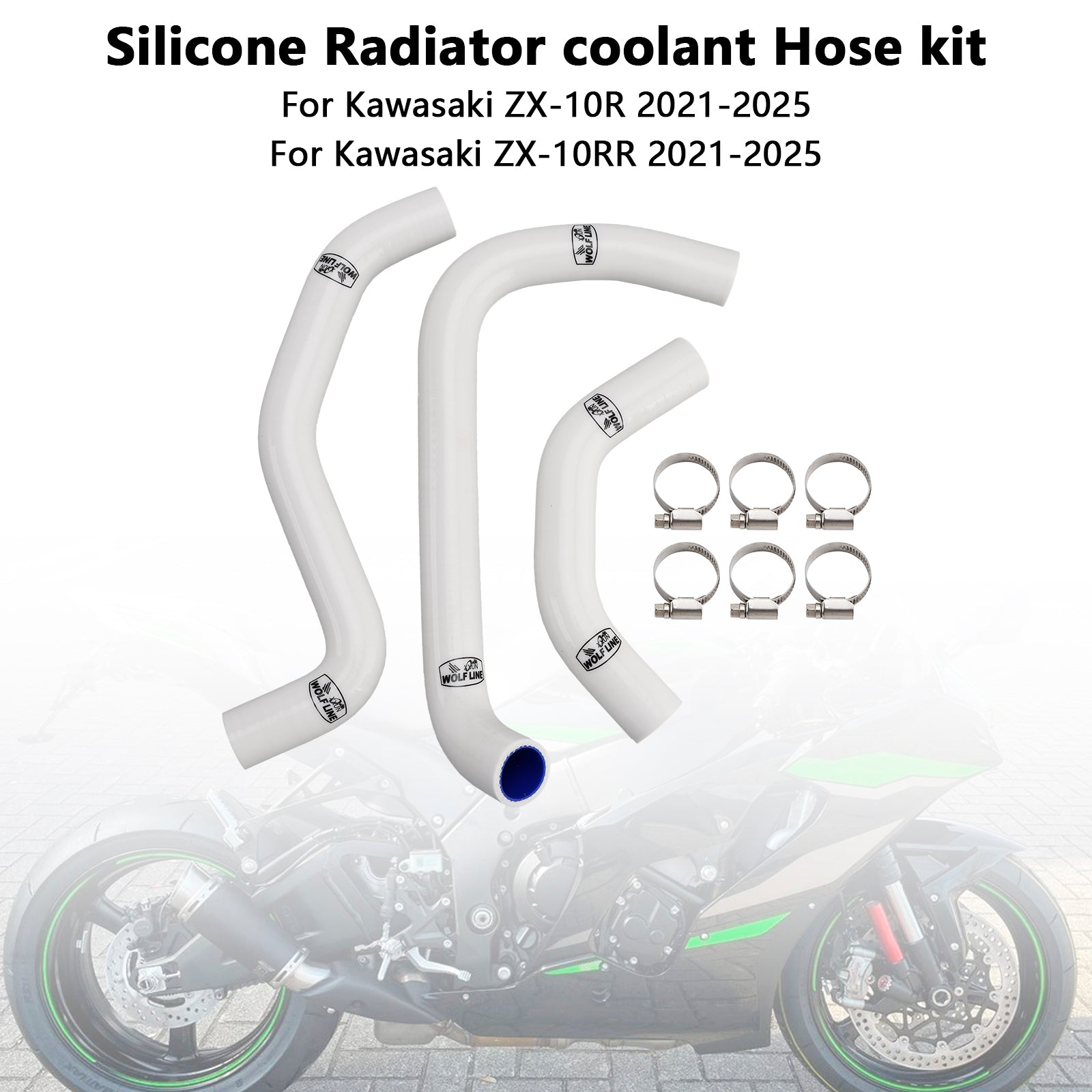 2021-2025 Kawasaki ZX10R ZX-10RR Silicone Radiator coolant Hose