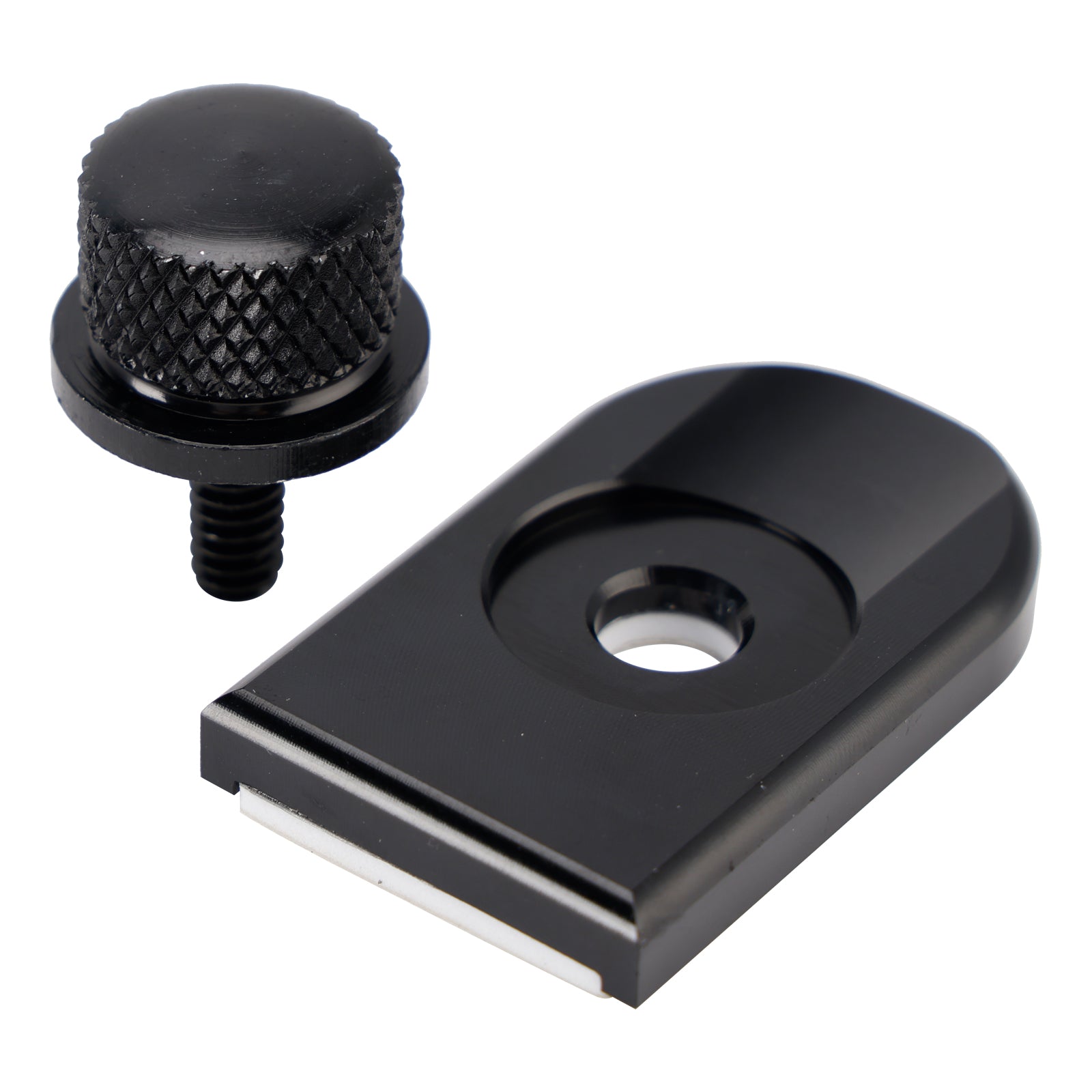 96-23 Touring Softail Dyna Knurled Seat Screw Bolt Mount Knob Cover Black
