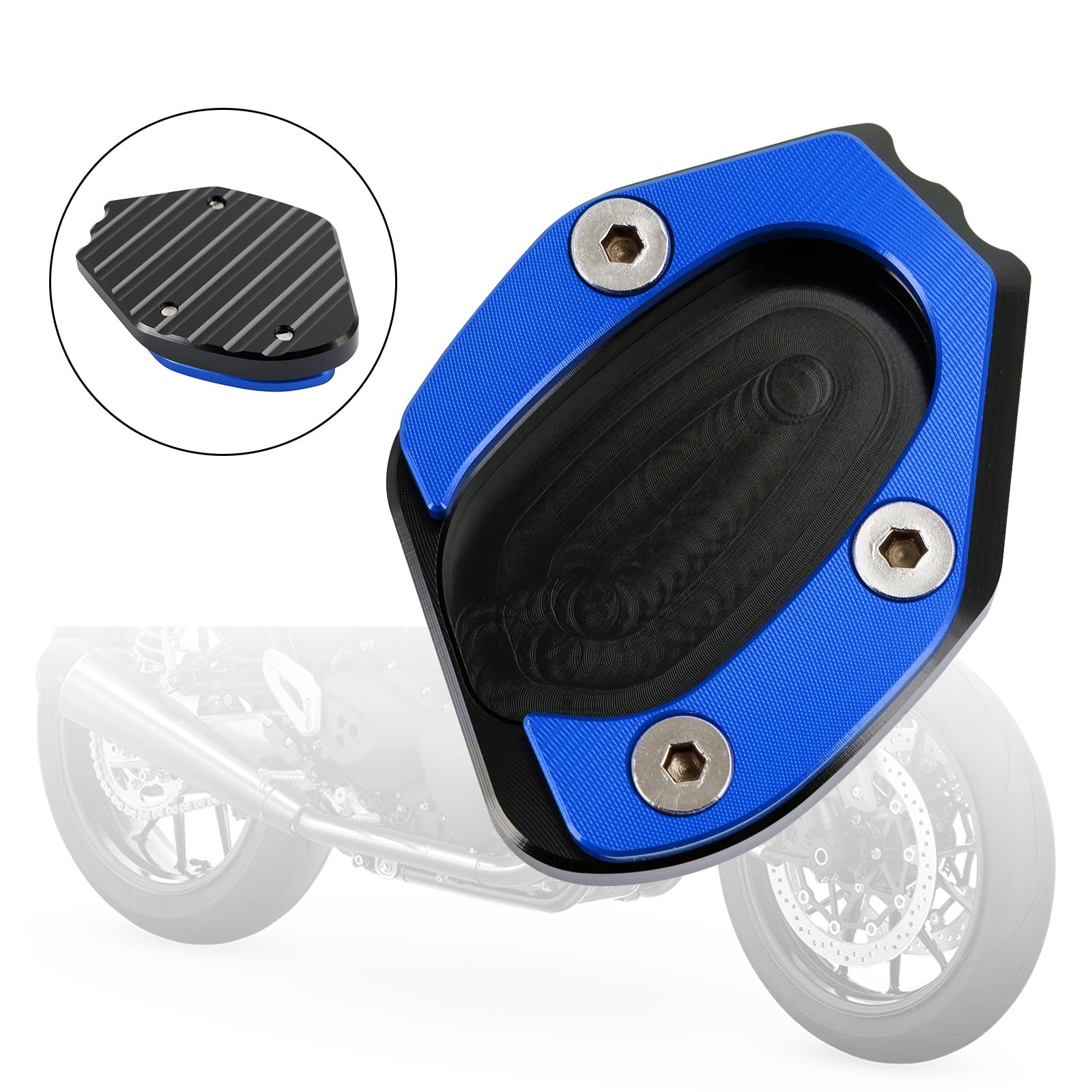 19-21 velocidades Twin 1200 y 16-19 Thruxton 1200/R Kickstand Ampliar placa almohadilla