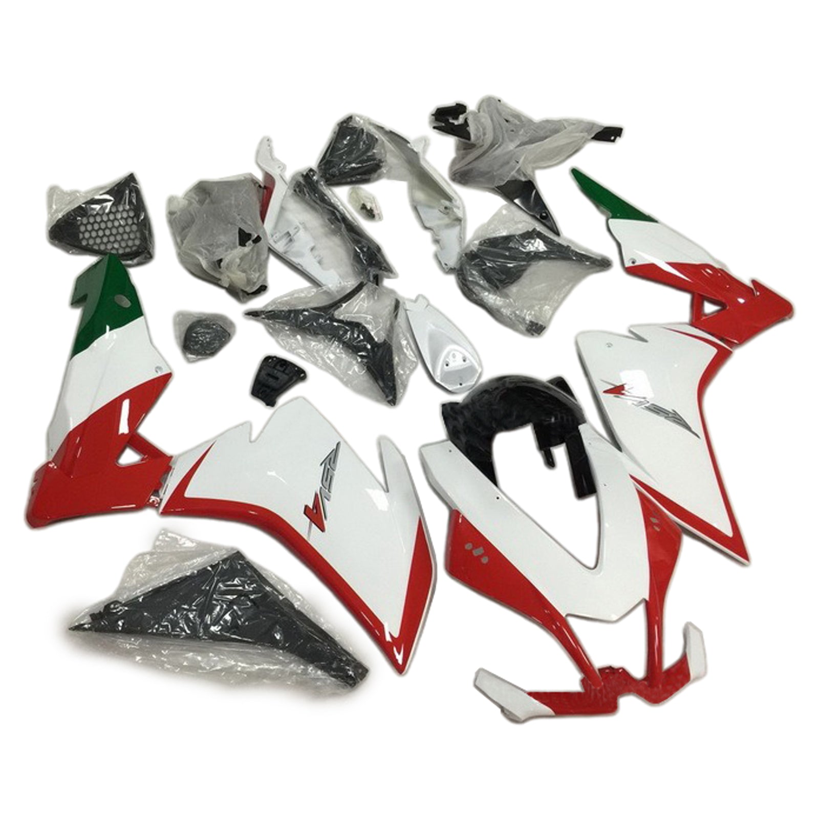 Amotopart 2009-2015 RSV4 1000 Aprilia White&Red Style2 Fairing Kit