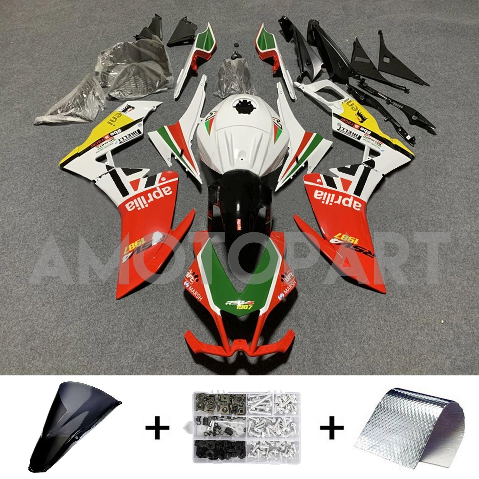 AMOTOPART 2012-2016 APRILIA RS4 125 50 VIT RÖD BLACK FAIRING KIT