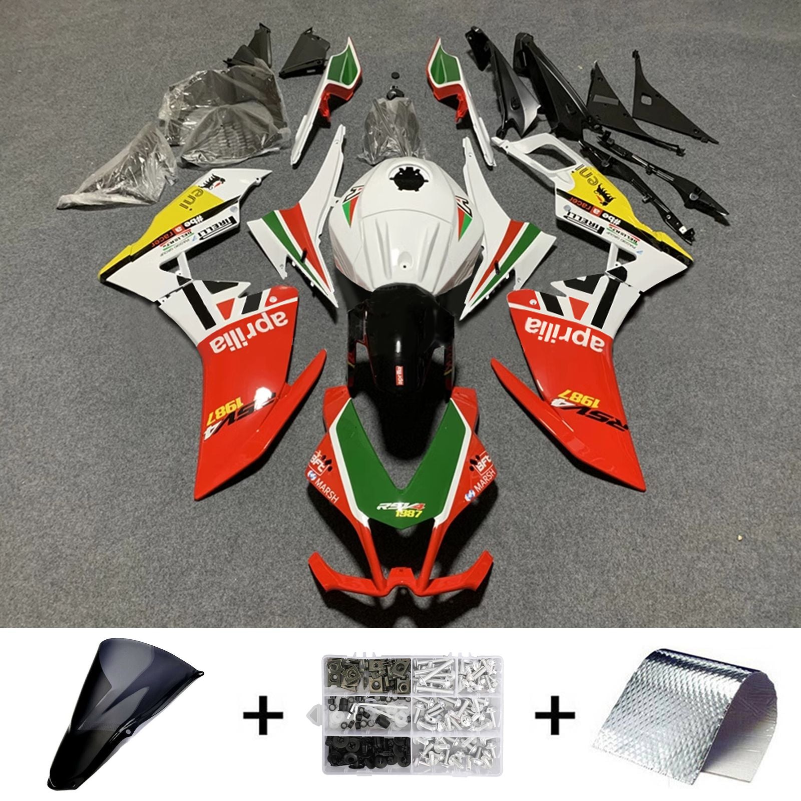 Amotopart 2012-2016 Aprilia RS4 125 50 Weiß Rot Schwarz Verkleidungssatz