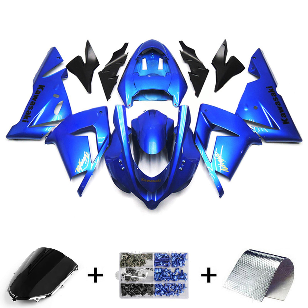 Amotopart 2004-2005 ZX10R Kawasaki Kit de carenado azul