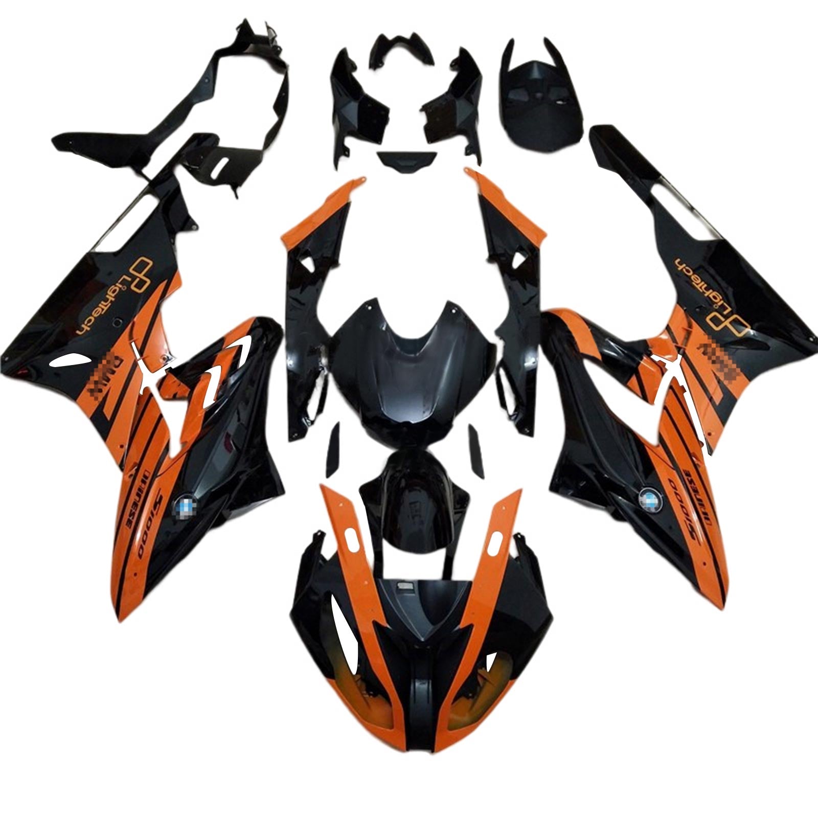 Amotopart BMW S1000RR 2017-2018 Black&Orange Fairing Kit