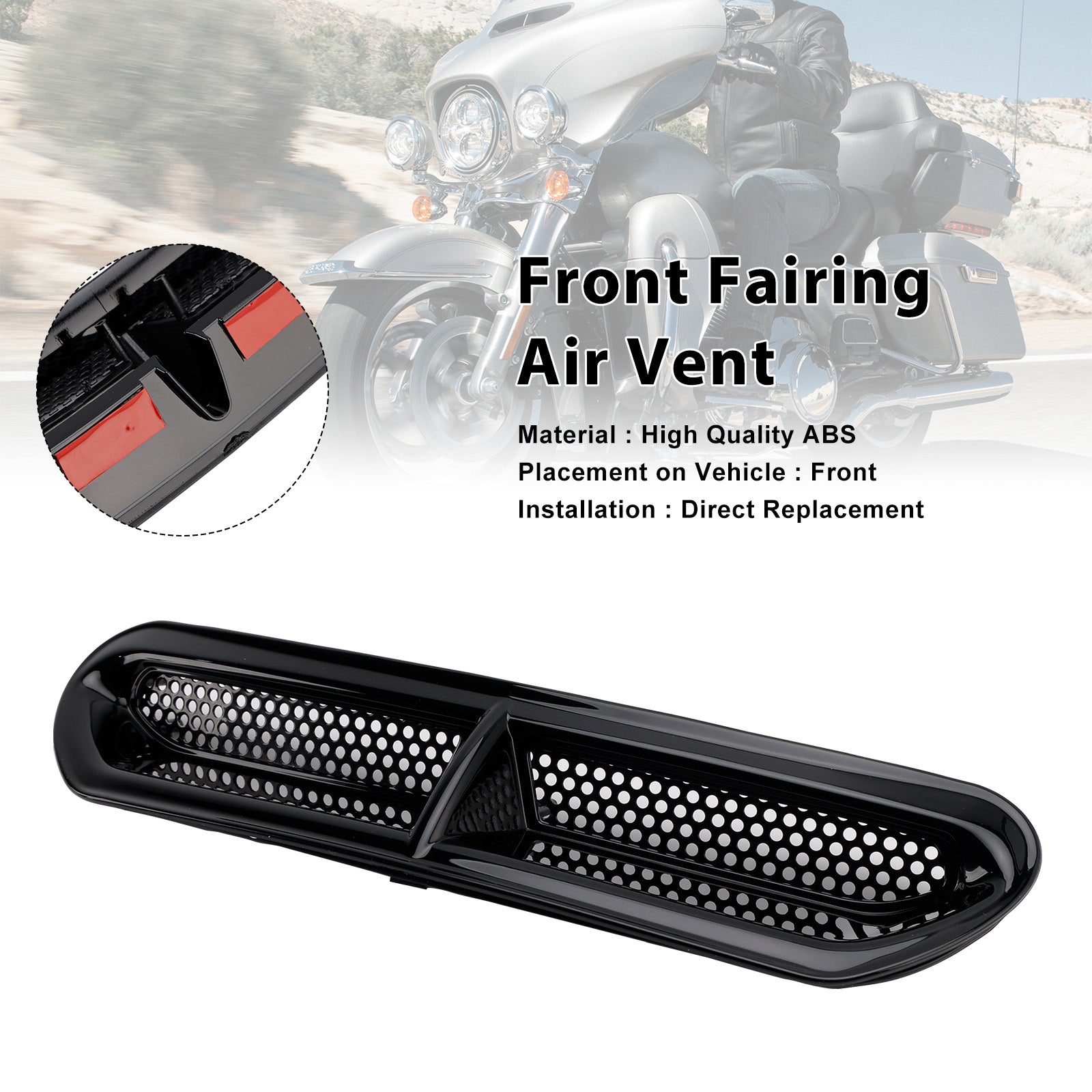 2014-2024 Touring Street Glide Electra Glide Air Vent Trim voorkuip
