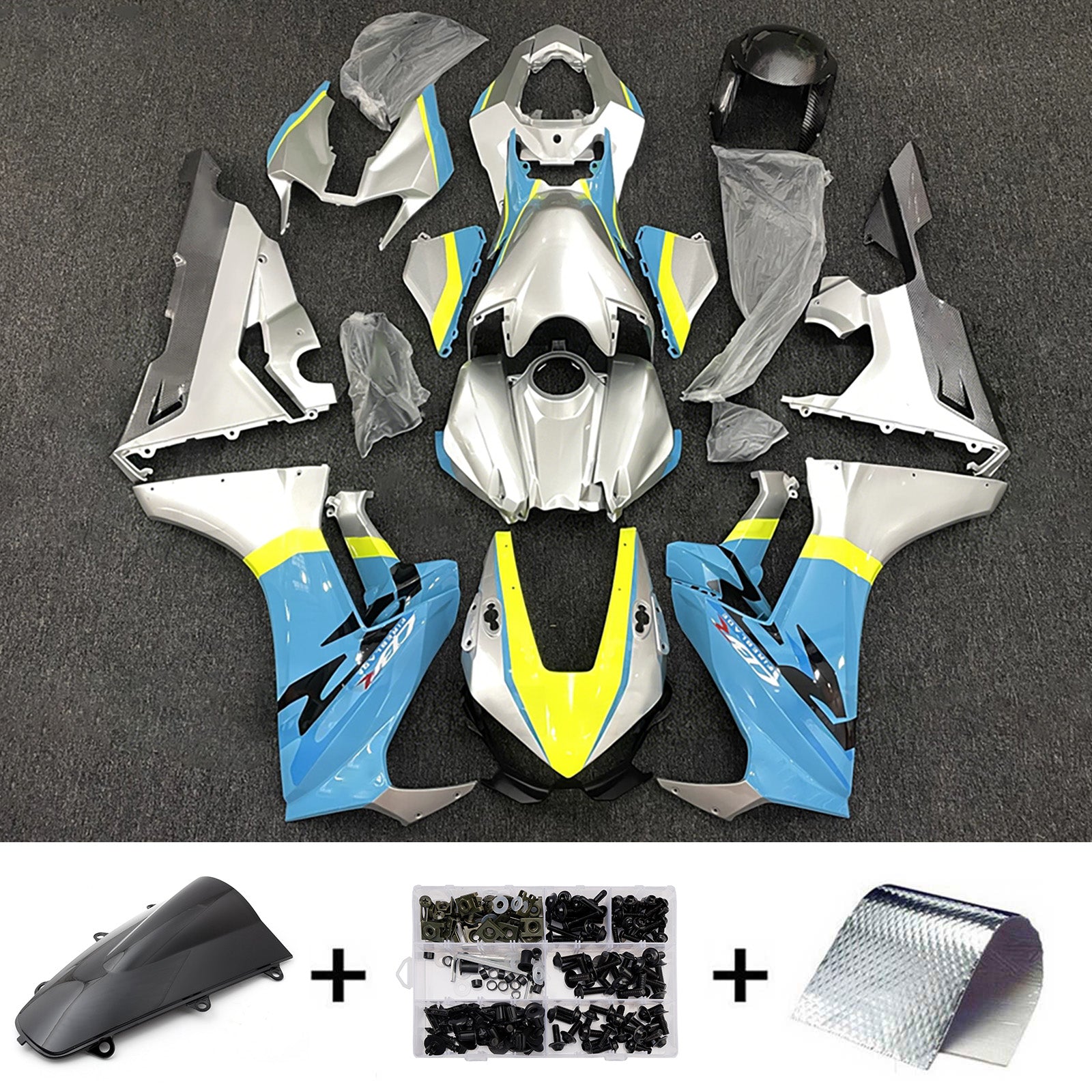 Amotopart 2017-2026 Honda CBR1000RR White/Silver/Blue Fairing Kit