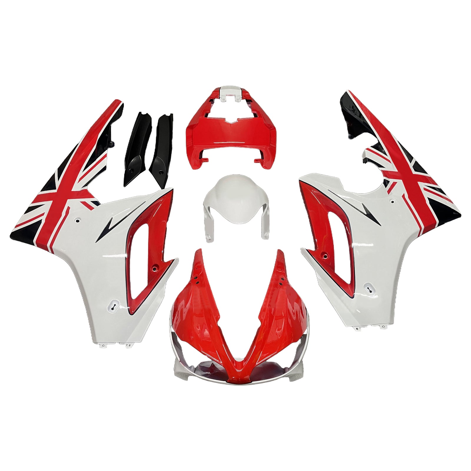 Amotopart 2009-2012 Triumph Daytona 675 Glossy White Red Fairing Kit