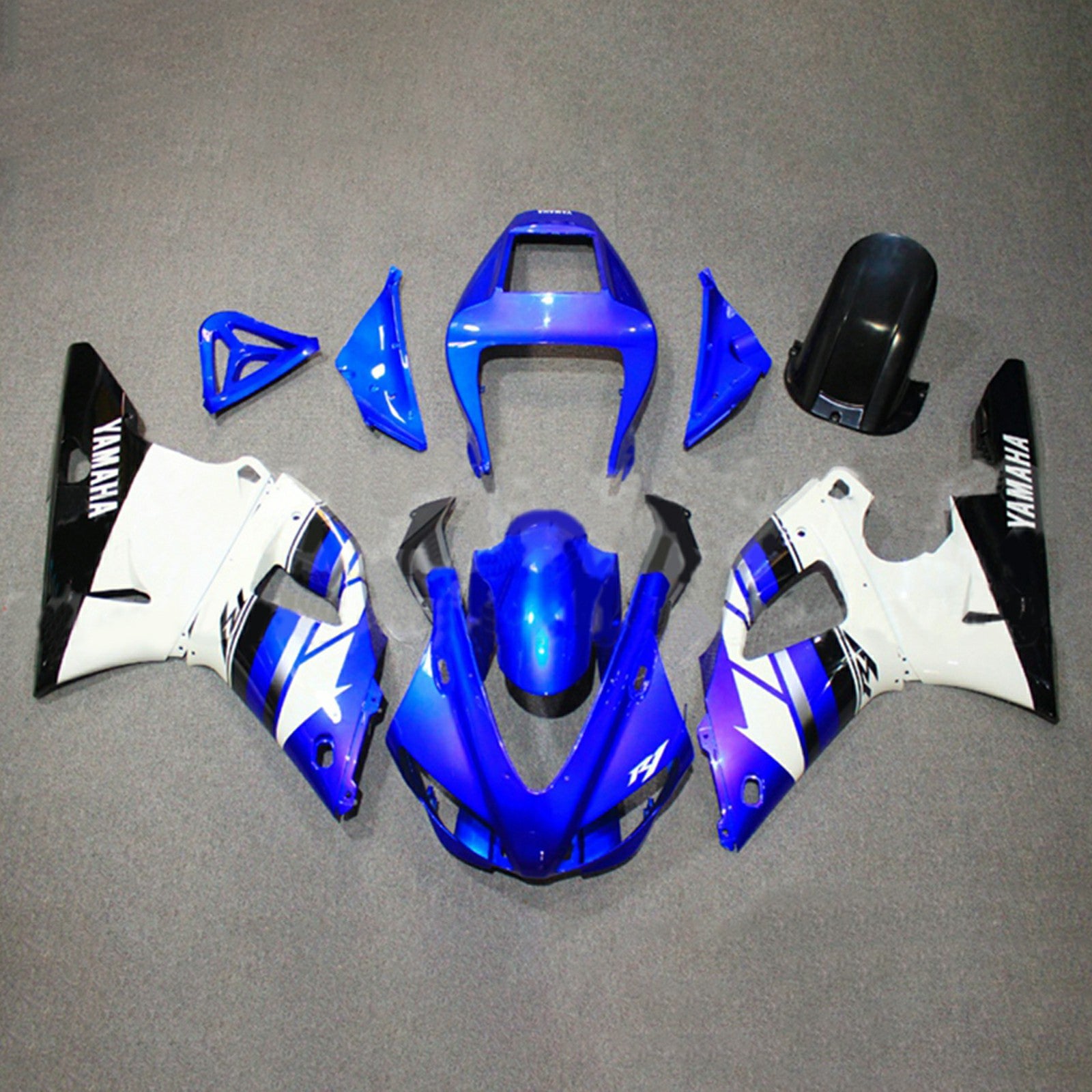 Amotopart 1998-1999 Yamaha YZF 1000 R1 Azul y Blanco Style1 Kit de carenado