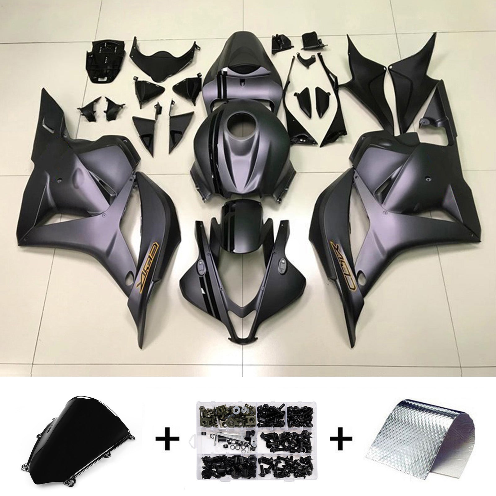 Amotopart 2009-2012 Honda CBR600RR Black Fairing Kit