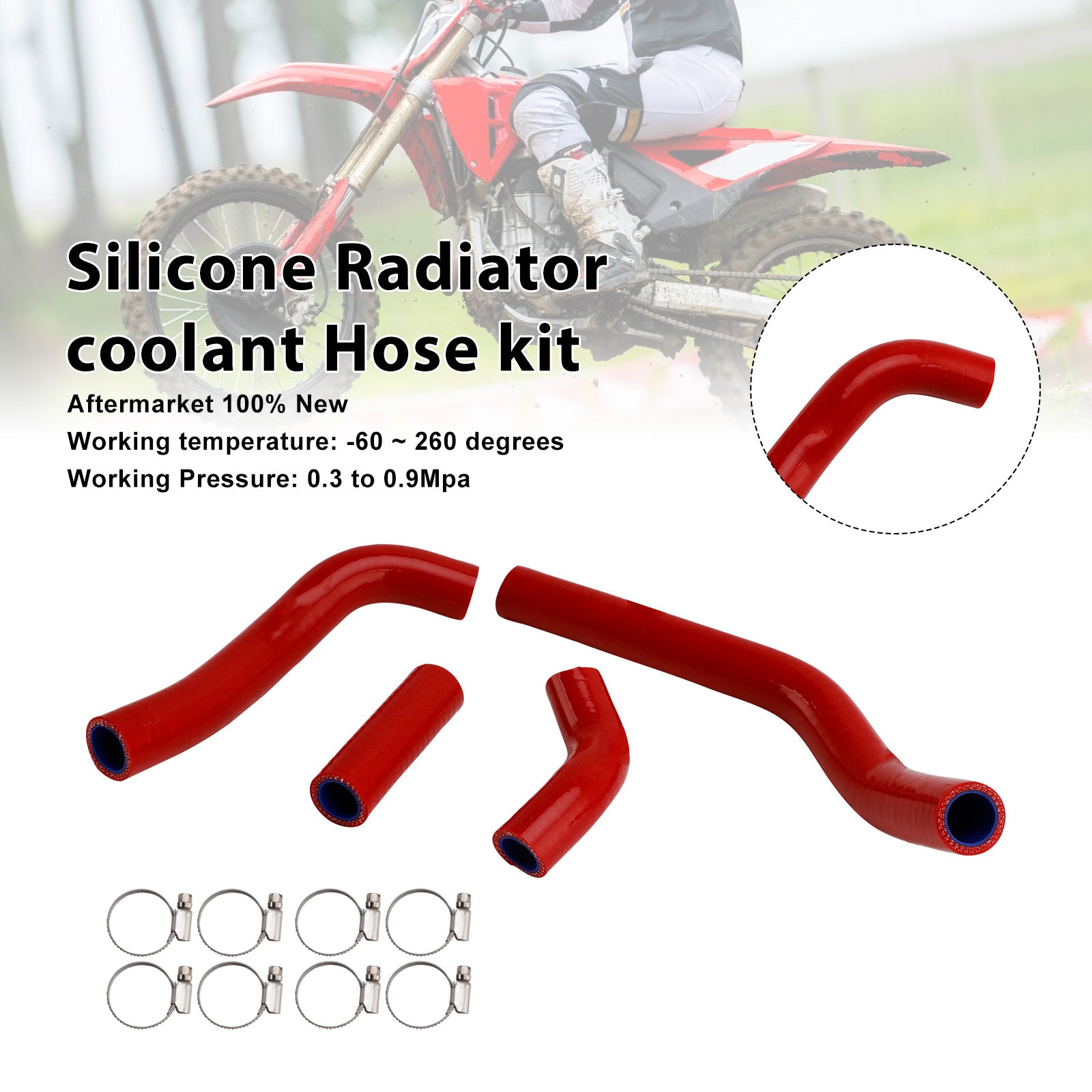Honda CRF450R RX RWE 21-25 Silicone Radiator coolant Hose kit