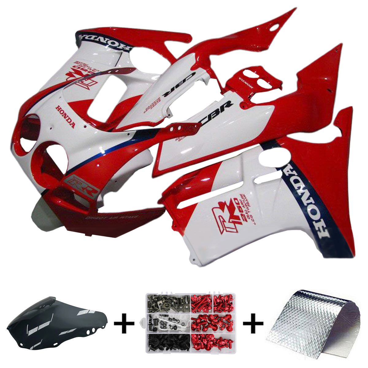 Amotopart 1988-1989 Honda CBR250RR MC19 Red White Fairing Kit