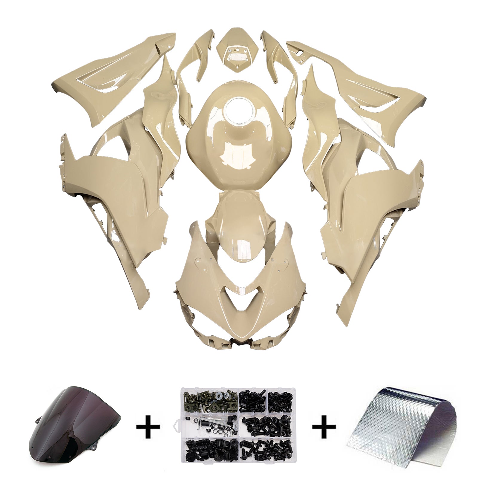 Amotopart 2024-2025 Kawasaki ZX-6R Beige Fairing Kit