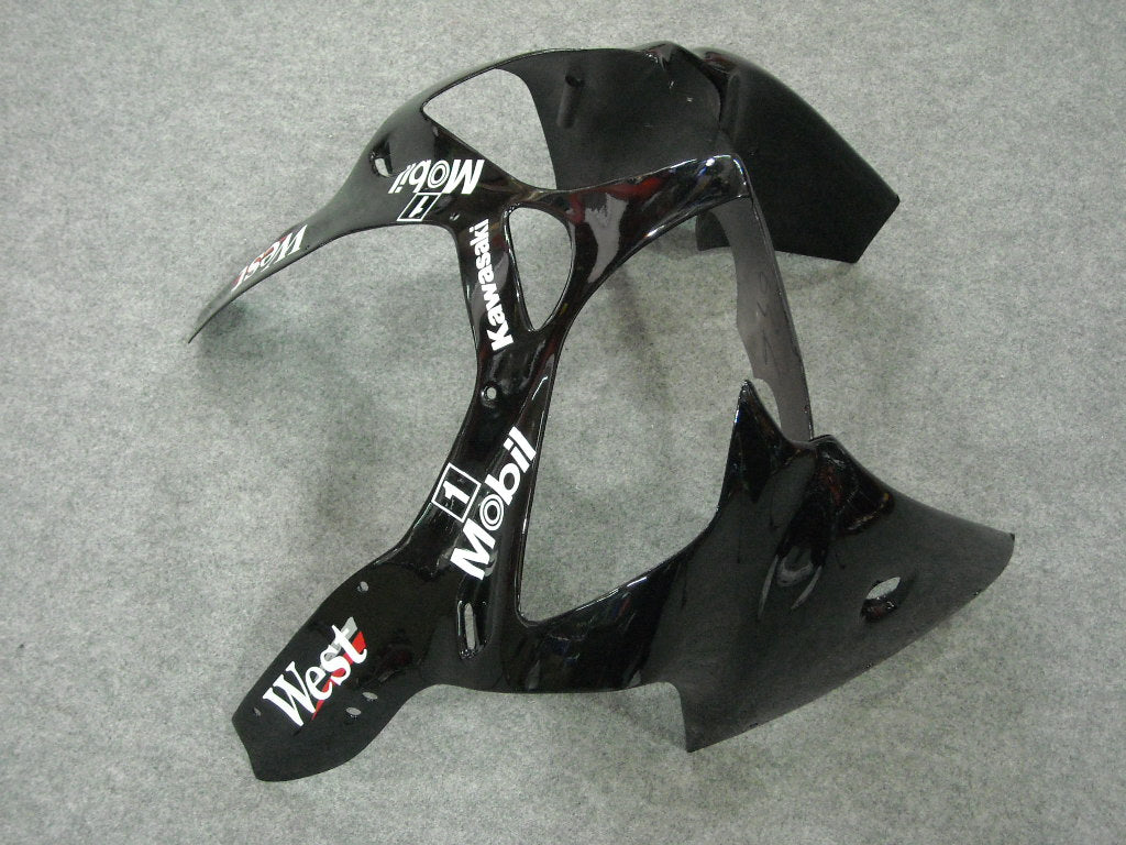 Amotopart Kawasaki 2000-2002 ZX6R 636 ＆ 2005-2008 ZZR600 Black Fairing Kit