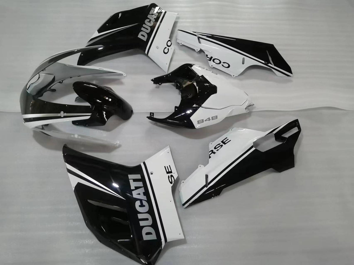 Amotopart Ducati 2007-2012 1098/1198/848 Black Mix White Fairing Kit