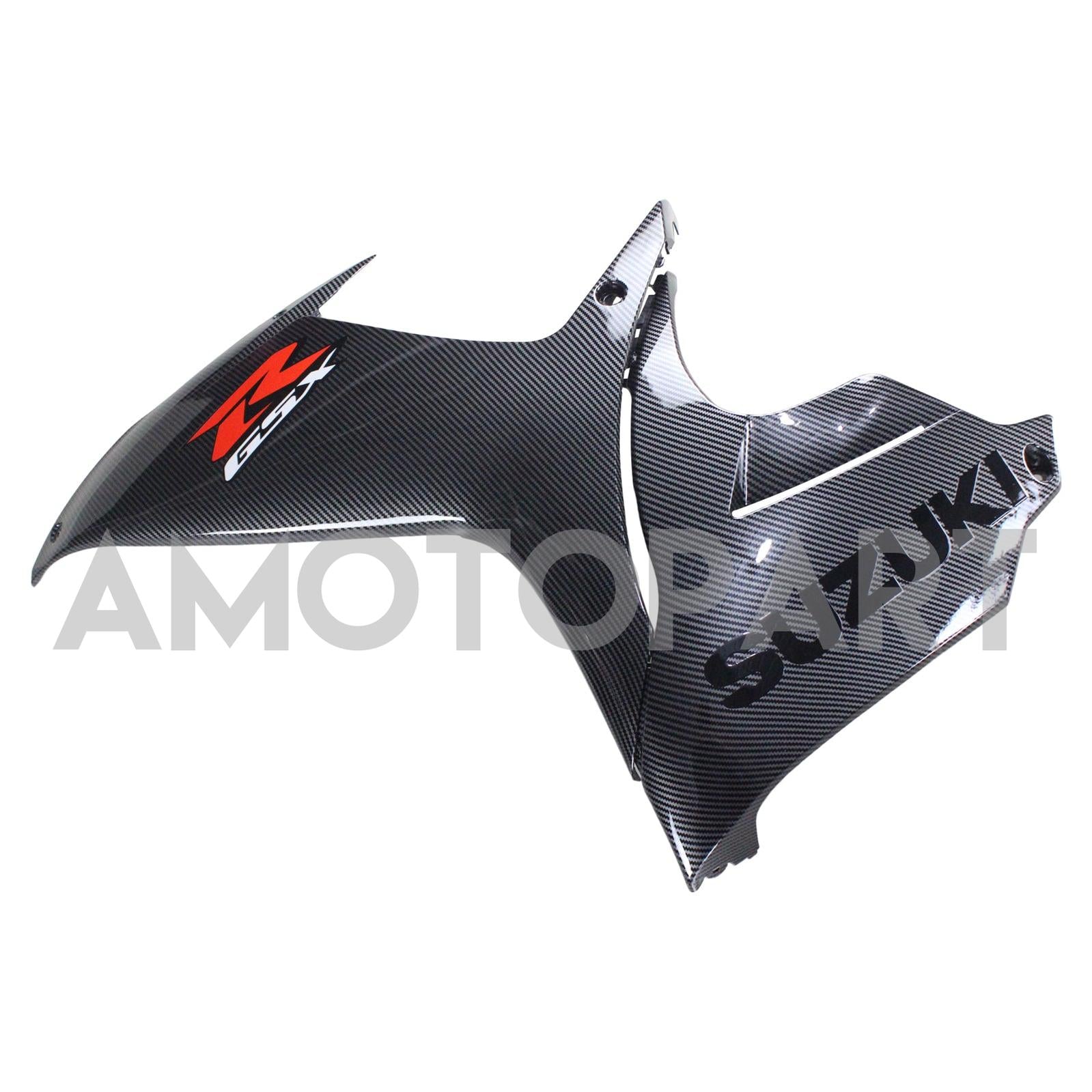 Amotopart 2011-2024 Suzuki GSXR 600/750 Kit de carenado negro de fibra de carbono