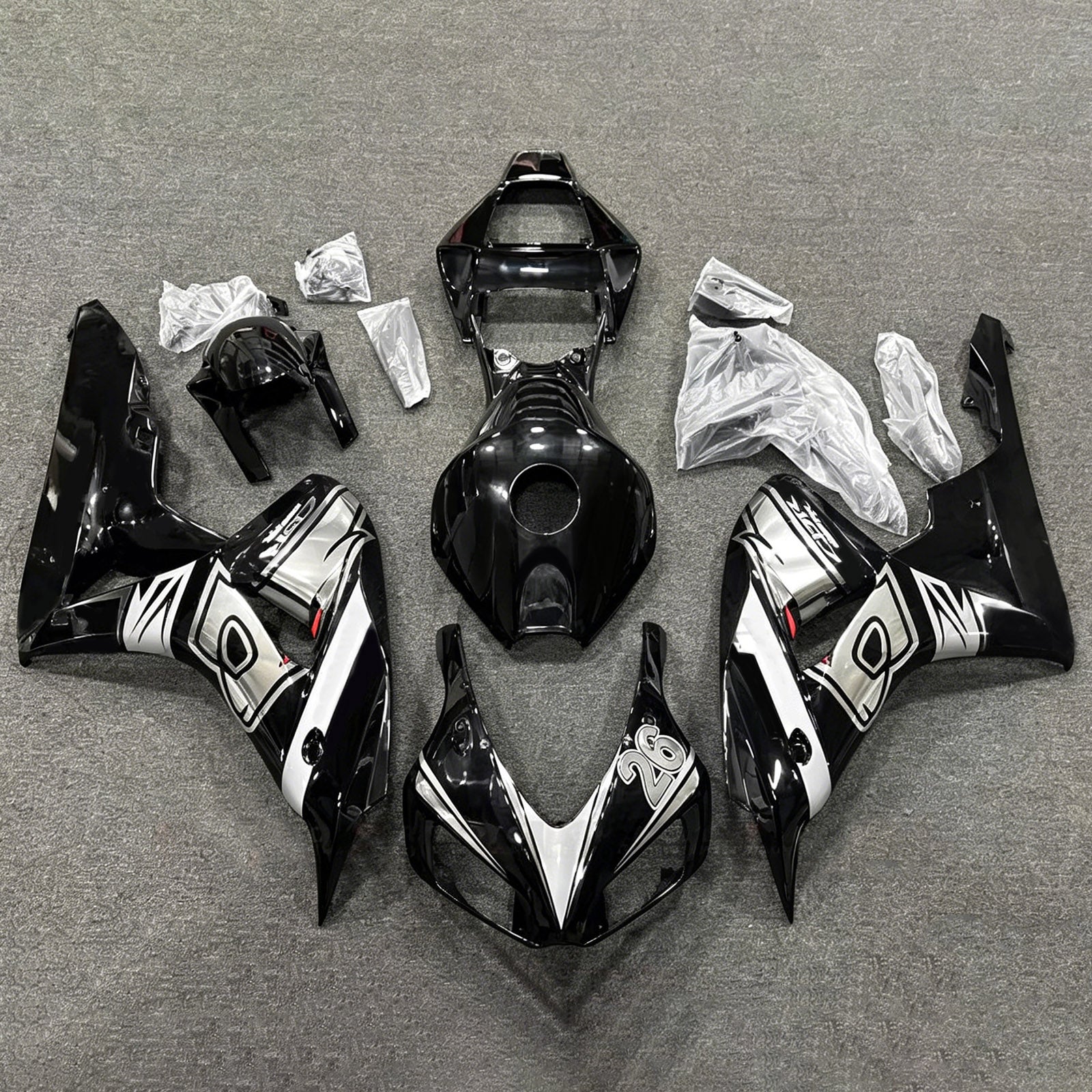 Amotopart 2006-2007 Honda CBR1000RR Black Fairing Kit