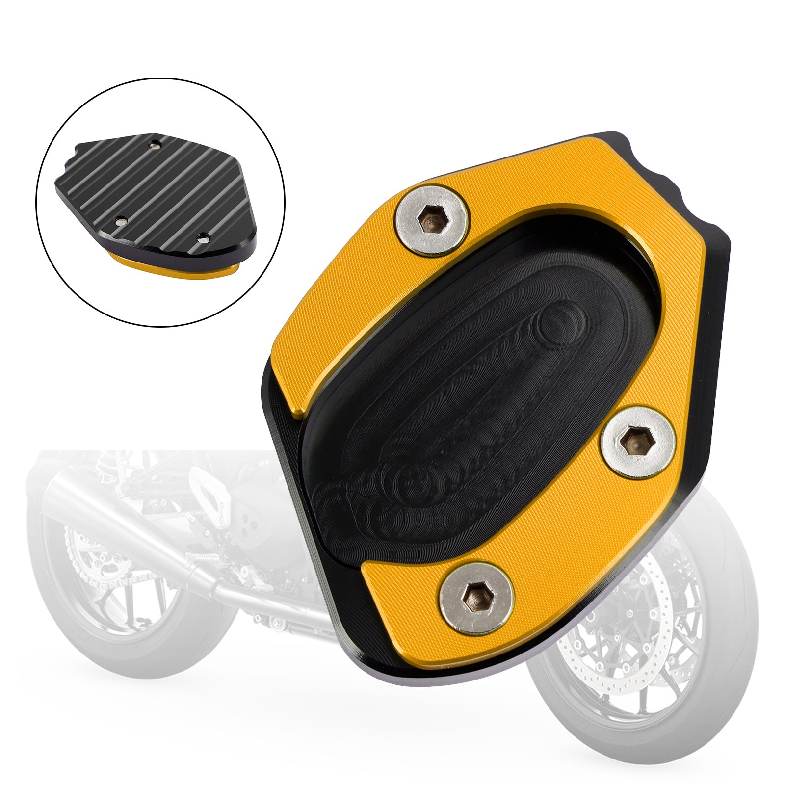 19-21 velocidades Twin 1200 y 16-19 Thruxton 1200/R Kickstand Ampliar placa almohadilla