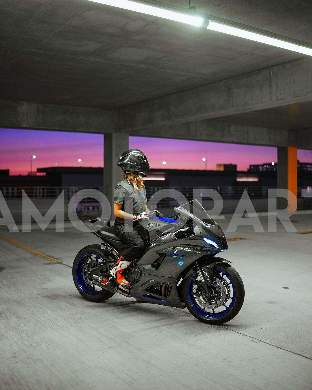 Amotopart 2021-2025 Yamaha YZF-R7 Carbon Fiber Blue Fairing Kit