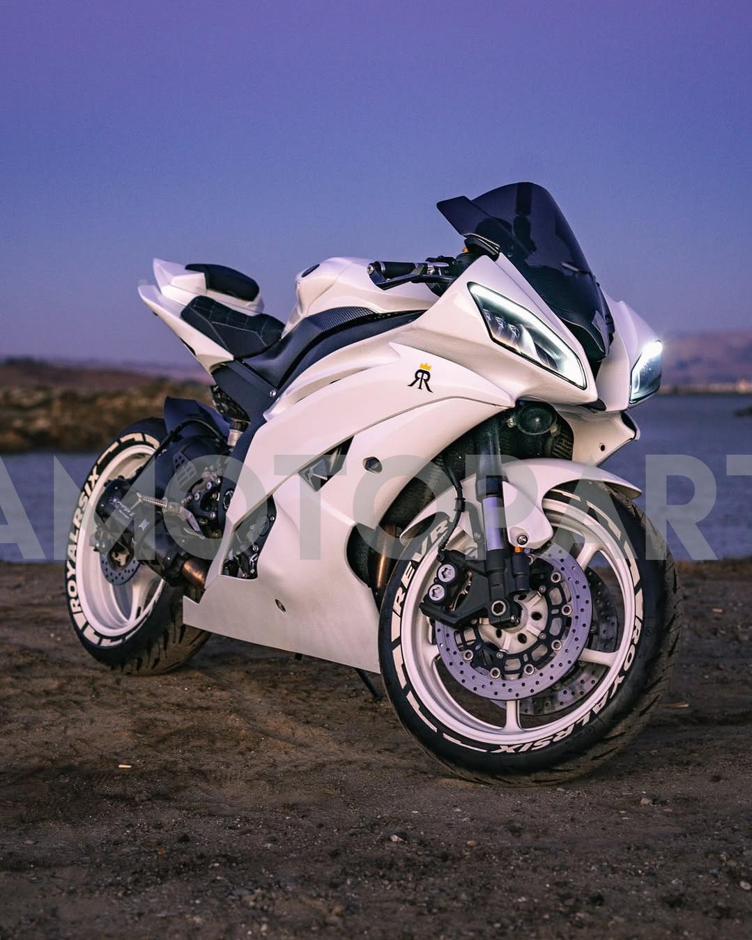 Amotopart 2008-2016 Yamaha YZF 600 R6 Pearl White Fairing Kit