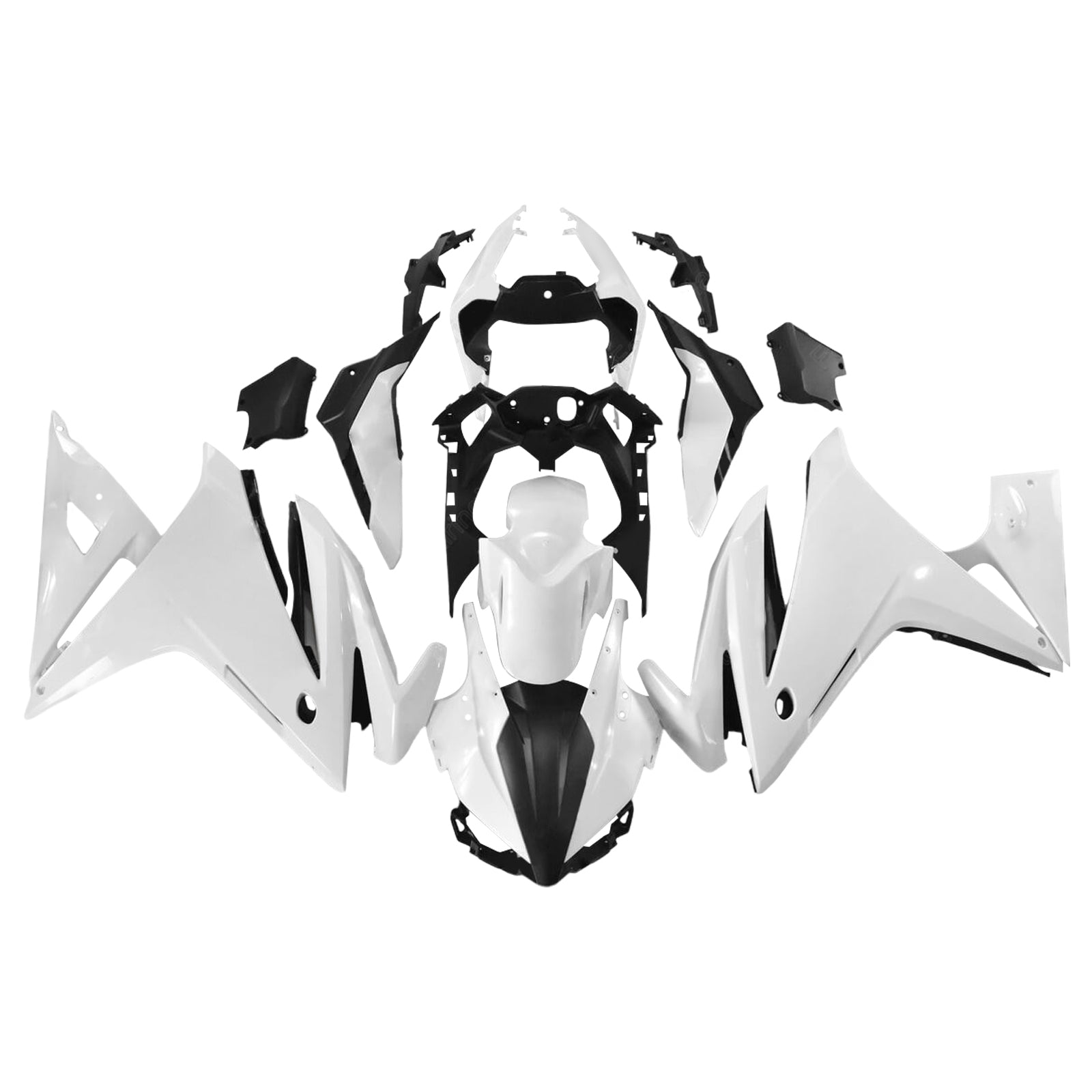 Amotopart 2016-2018 Honda CBR500R Kit de carenado blanco negro