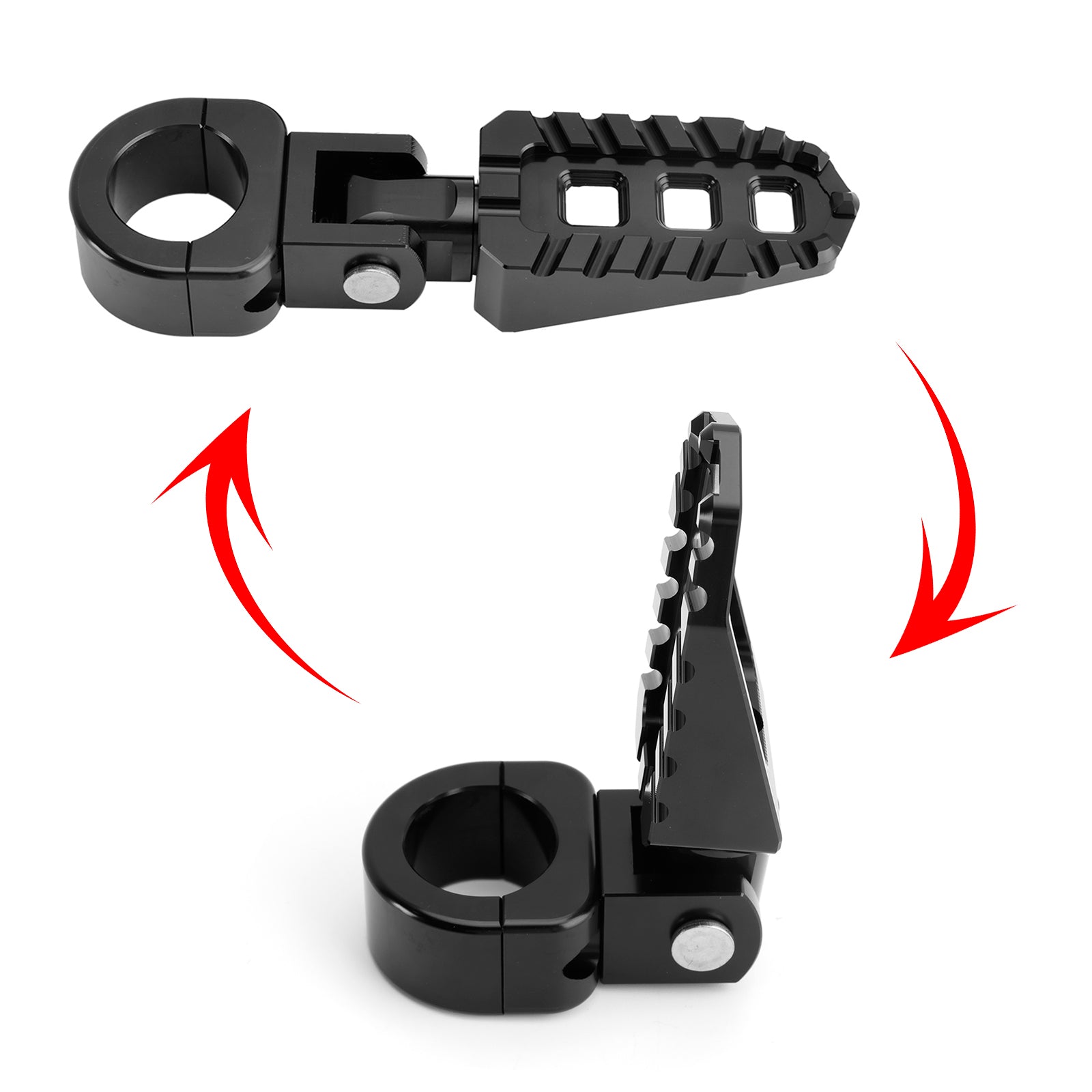 Apoios para os pés dianteiros universais, apoios para os pés adequados para motocicletas com 1.25" barras