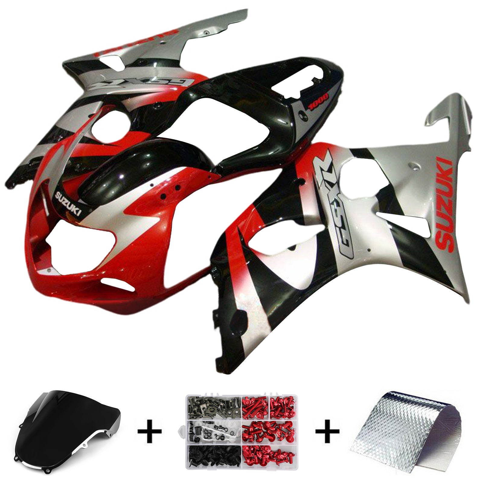 Amotopart 2000-2002 Suzuki GSXR1000 Black Fairing Kit