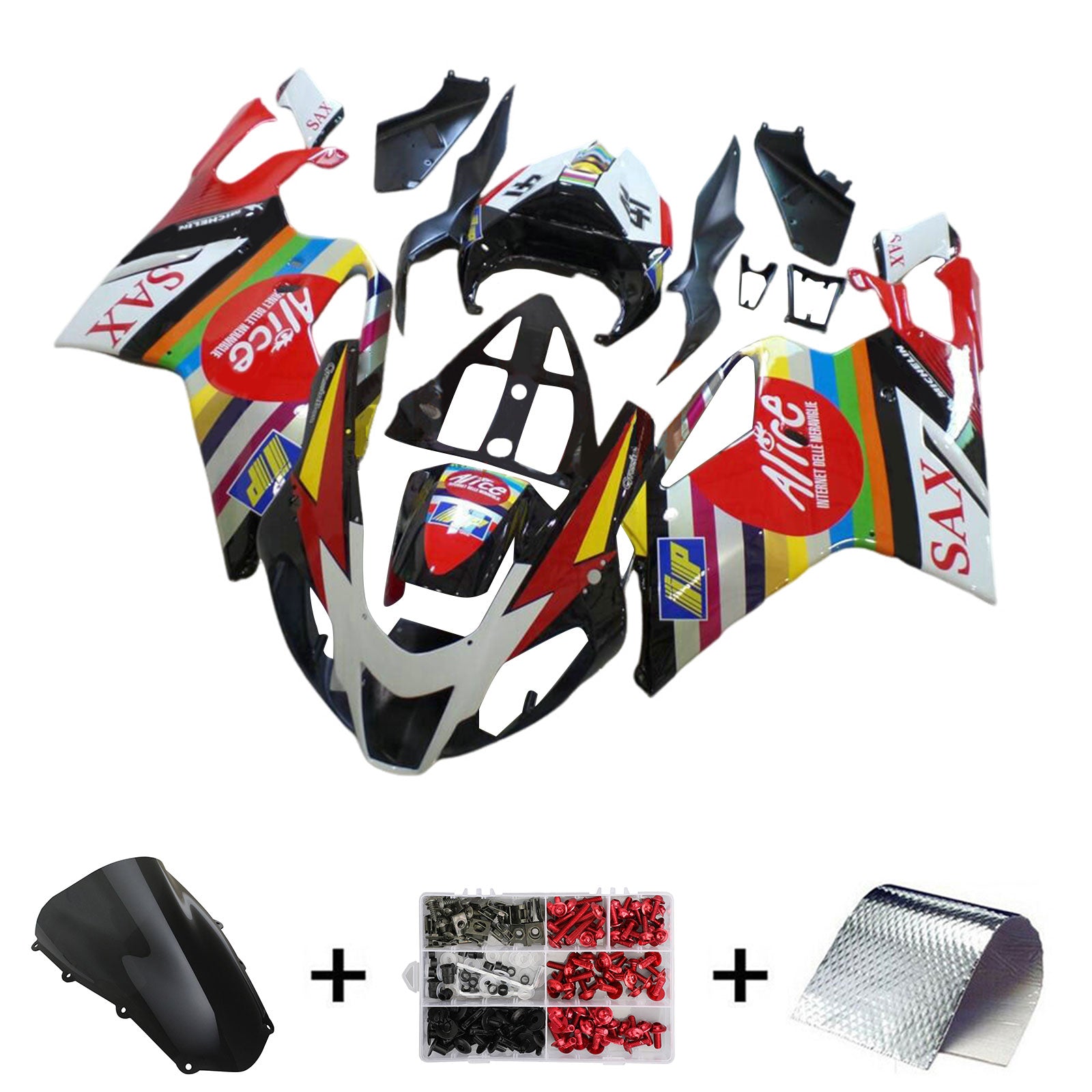 Amotopart 2003-2006 Aprilia RSV1000 Kit de carenado colorido Style2