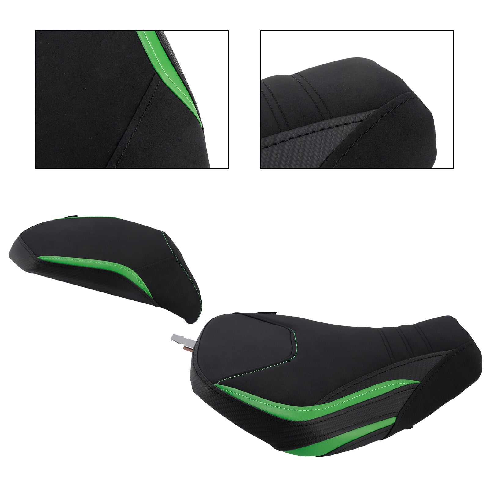 22-25 Kawasaki Ninja H2 Sx Bestuurder&PPassagiersstoelset Achterkussen Groen1