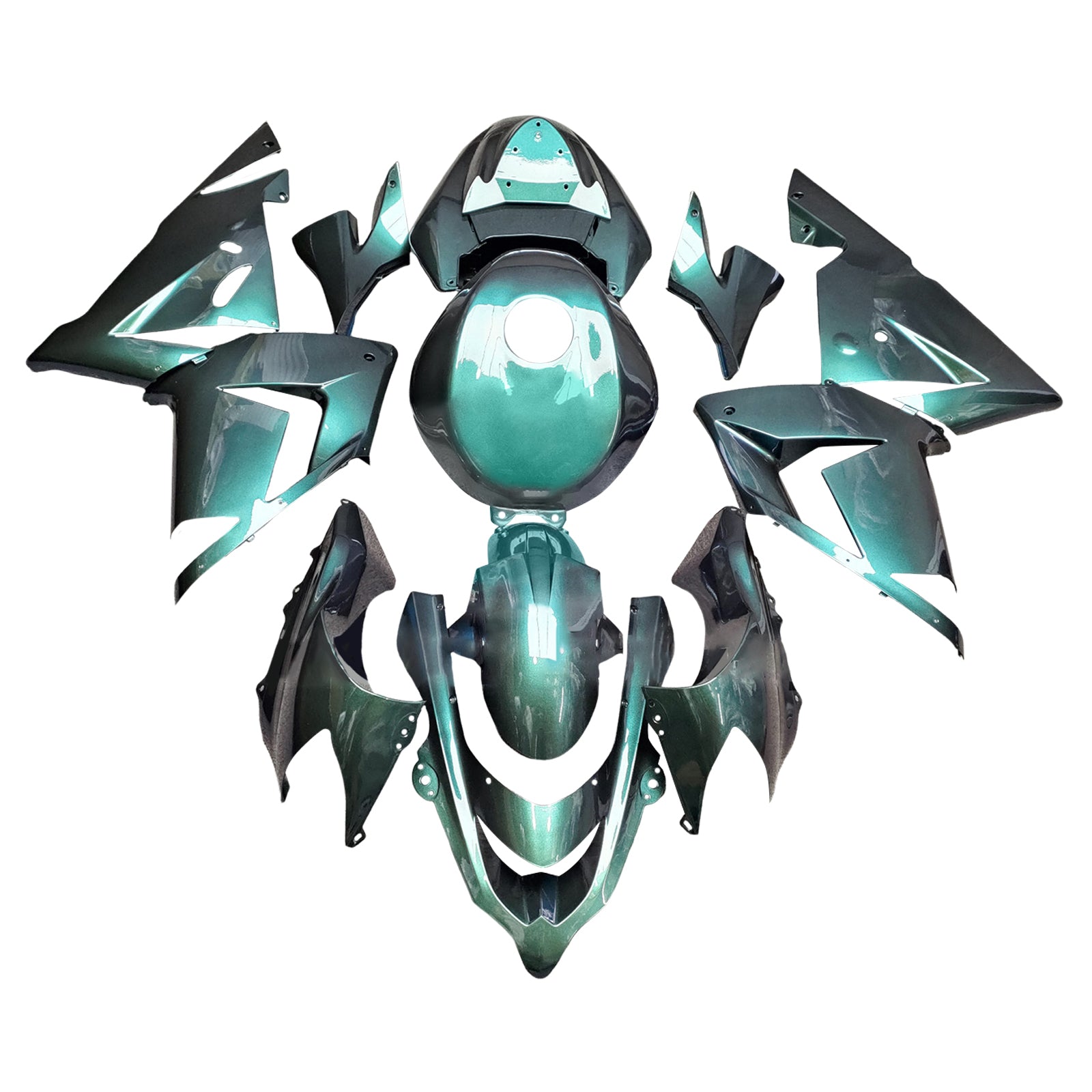 Amotopart 2004-2005 Kawasaki ZX10R Turquoise Fairing Kit