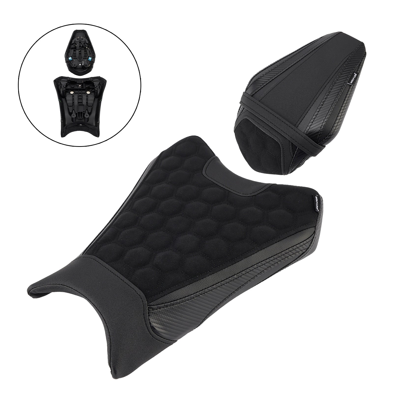 19-25 Kawasaki Zx-6R Zx 6R Lower Front W/ Rear Seat Driver Pillion Black1