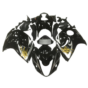 Amotopart 2008-2020 GSX1300R Hayabusa Suzuki Black with Gold Logo Fairing Kit