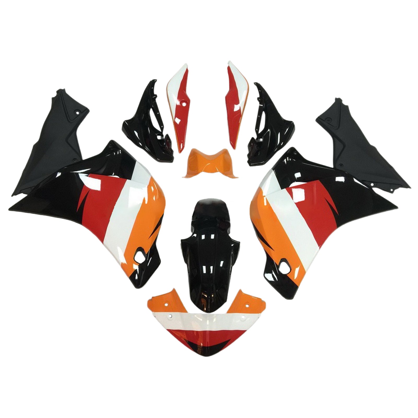 Amotopart 2011-2015 CBR250R Honda Kit de carenado naranja y rojo